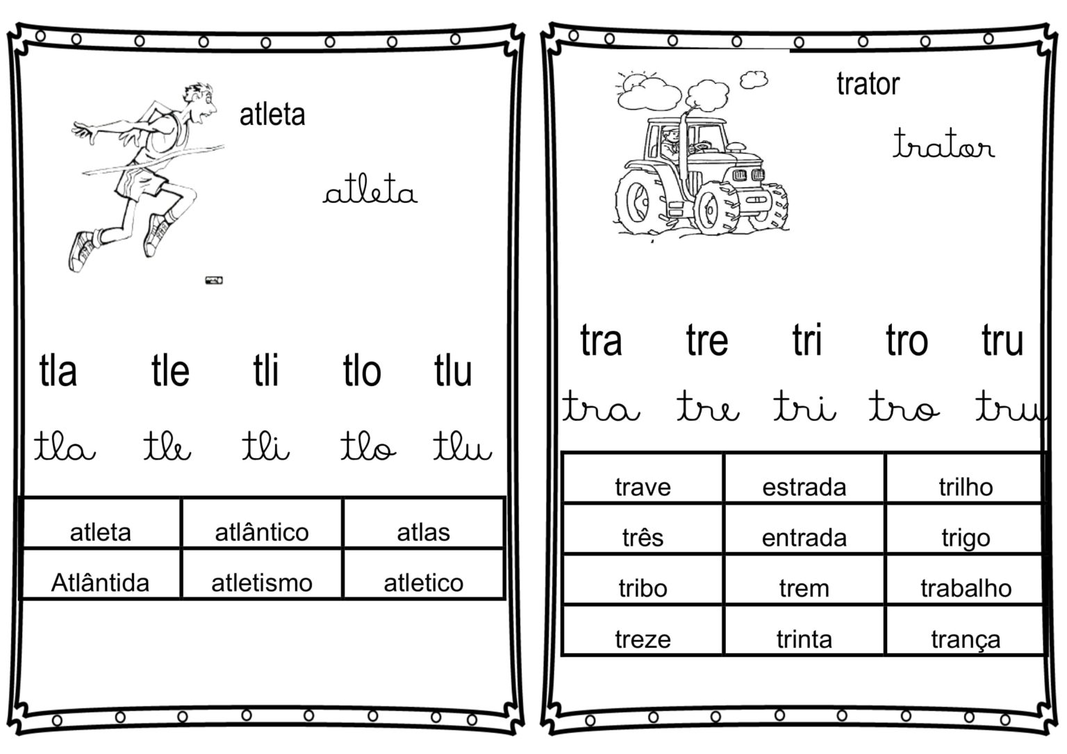 FICHAS DE LEITURA SÍLABAS COMPLEXAS Cuca Super legal Educação