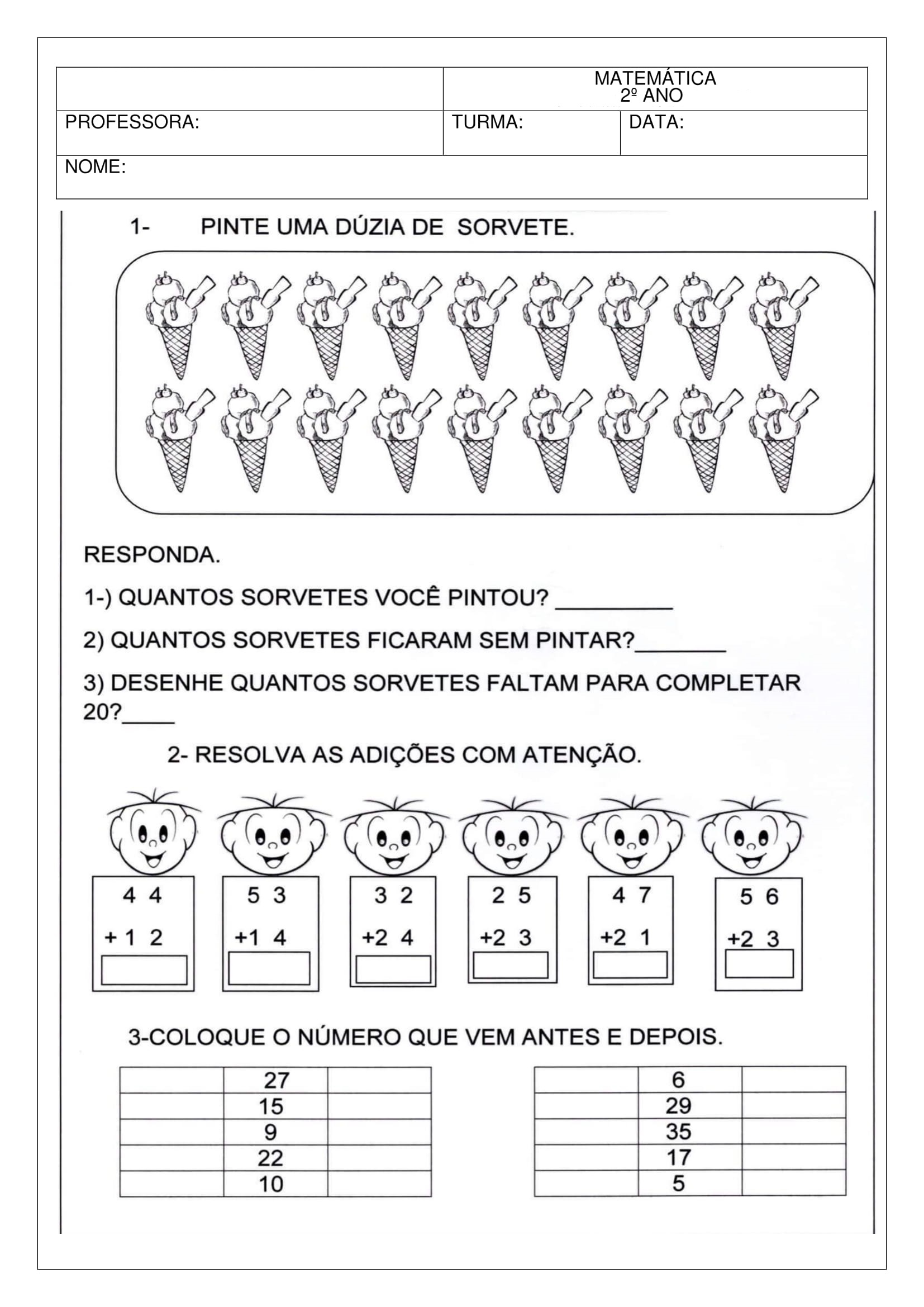 Atividade De Matematica Para O Ano Edulearn