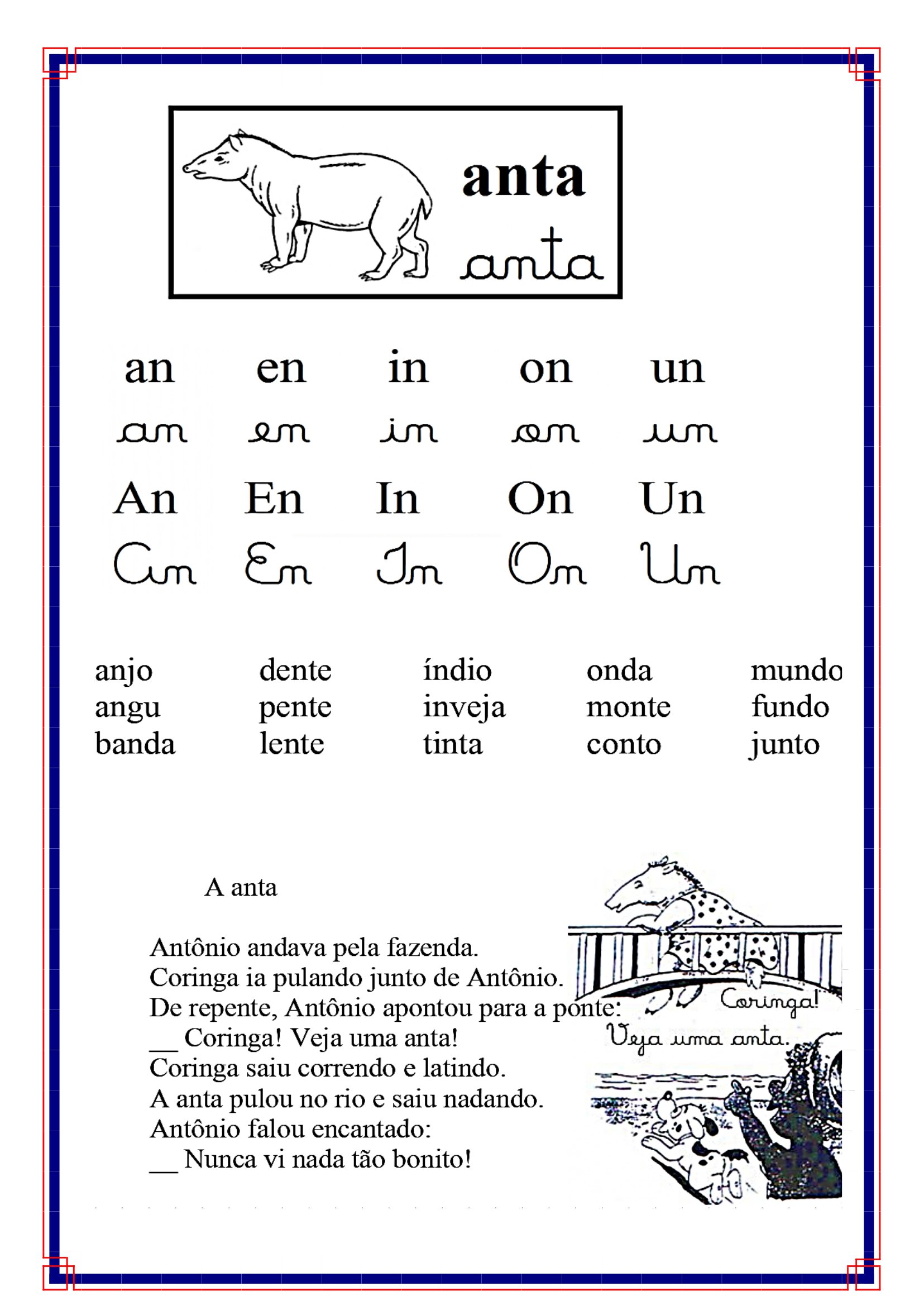 Palavras Com An En In On Un 2 Ano - FDPLEARN
