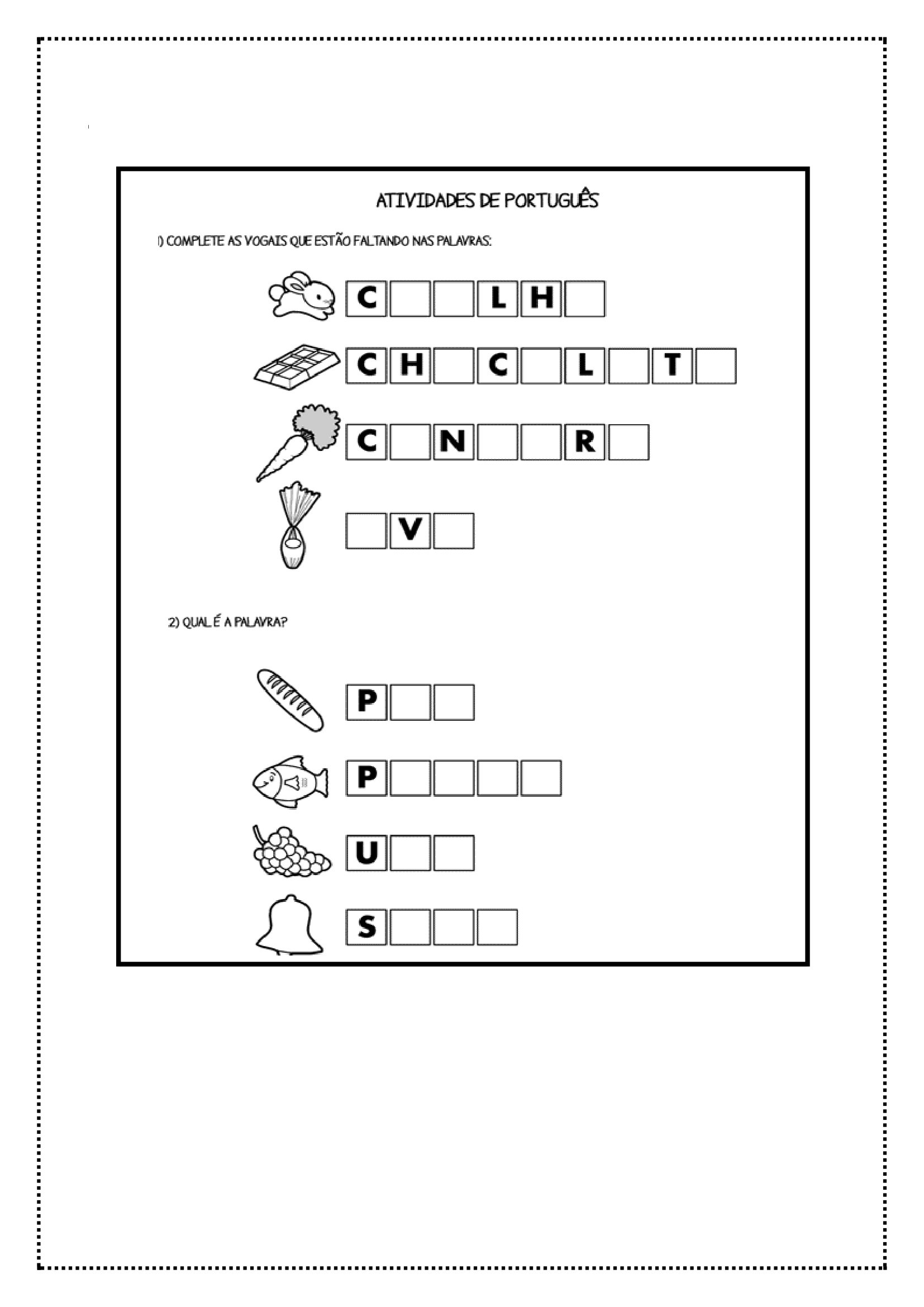 1º e 2º ano Sequência didática de L. portuguesa PÁSCOA Cuca Super