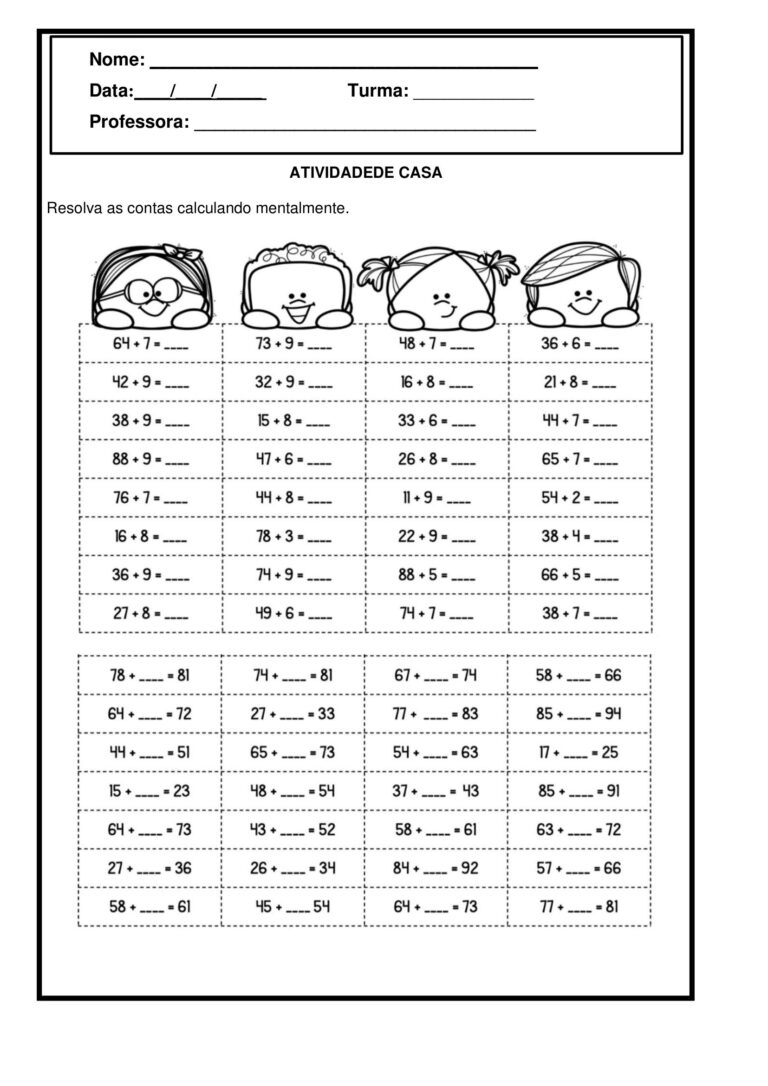 5º ano - Atividades de fixação - matemática - Cuca Super legal ...