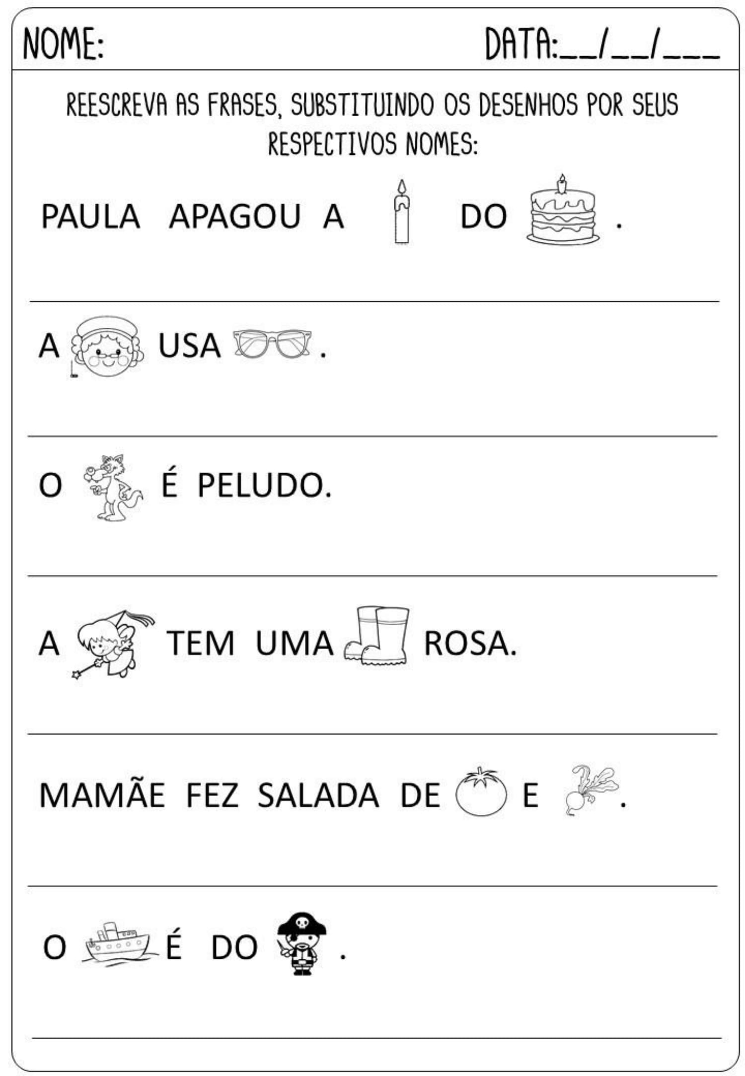 1º ano - ATIVIDADES DE ALFABETIZAÇÃO - SÍLABAS SIMPLES - Cuca Super ...