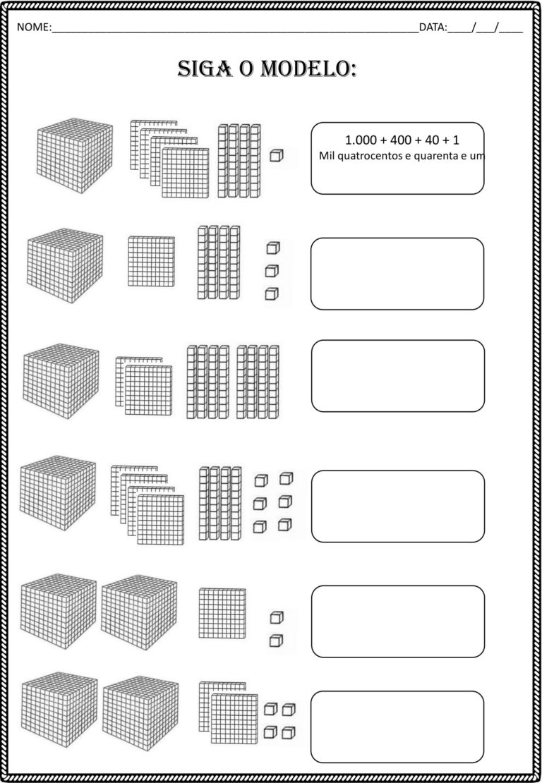 3º ANO - Atividades de matemática envolvendo unidades de milhar ...