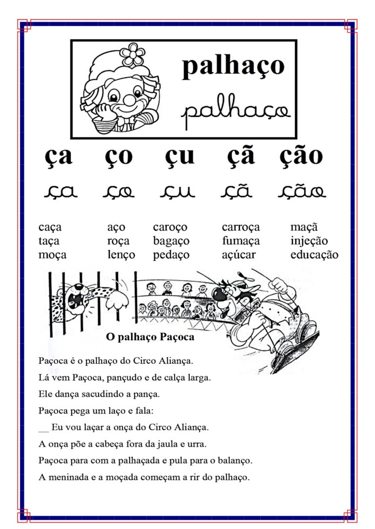 1º e 2] ano - ATIVIDADES DE ORTOGRAFIA - ça - ço - çu - çã - ção - Cuca ...