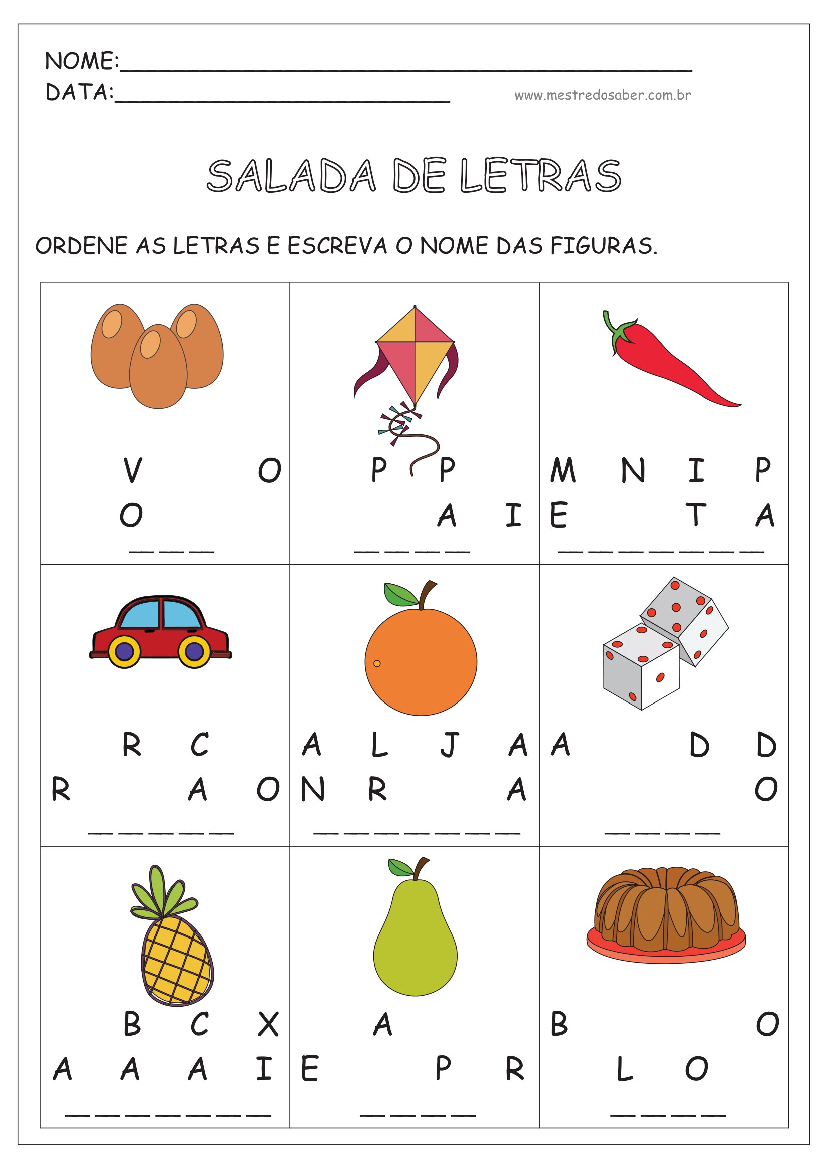 1º ano - Atividades de formação de palavras - Cuca Super legal ...