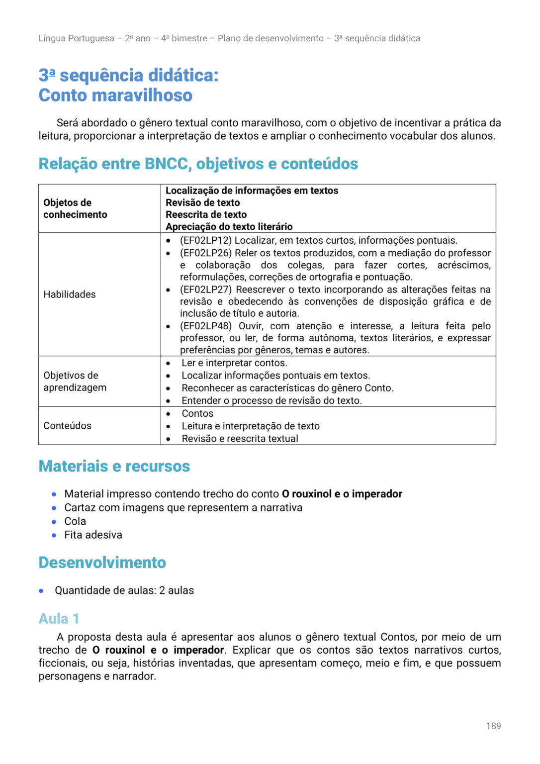 2º ANO - SEQUÊNCIA DIDÁTICA ALINHADA COM A BNCC- CONTO MARAVILHOSO ...