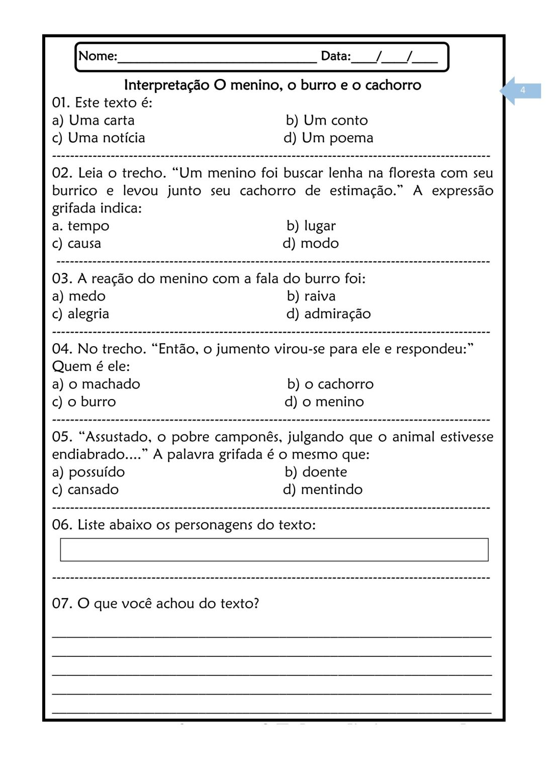 3º ANO - Atividades de língua portuguesa para casa -leitura e ...