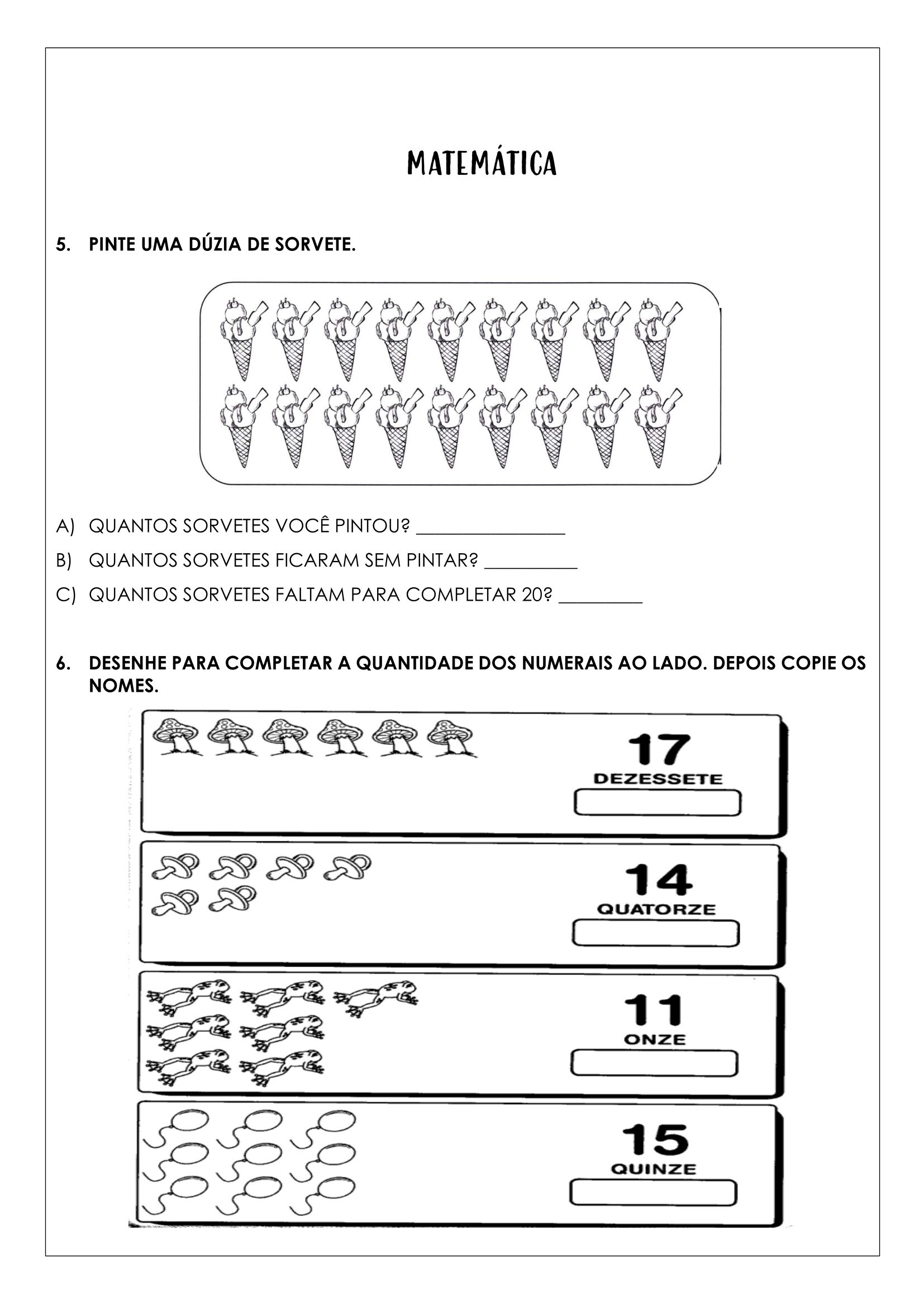 Ano Atividades De Matem Tica N Meros Naturais E Ordinais Cuca Super Legal Educa O