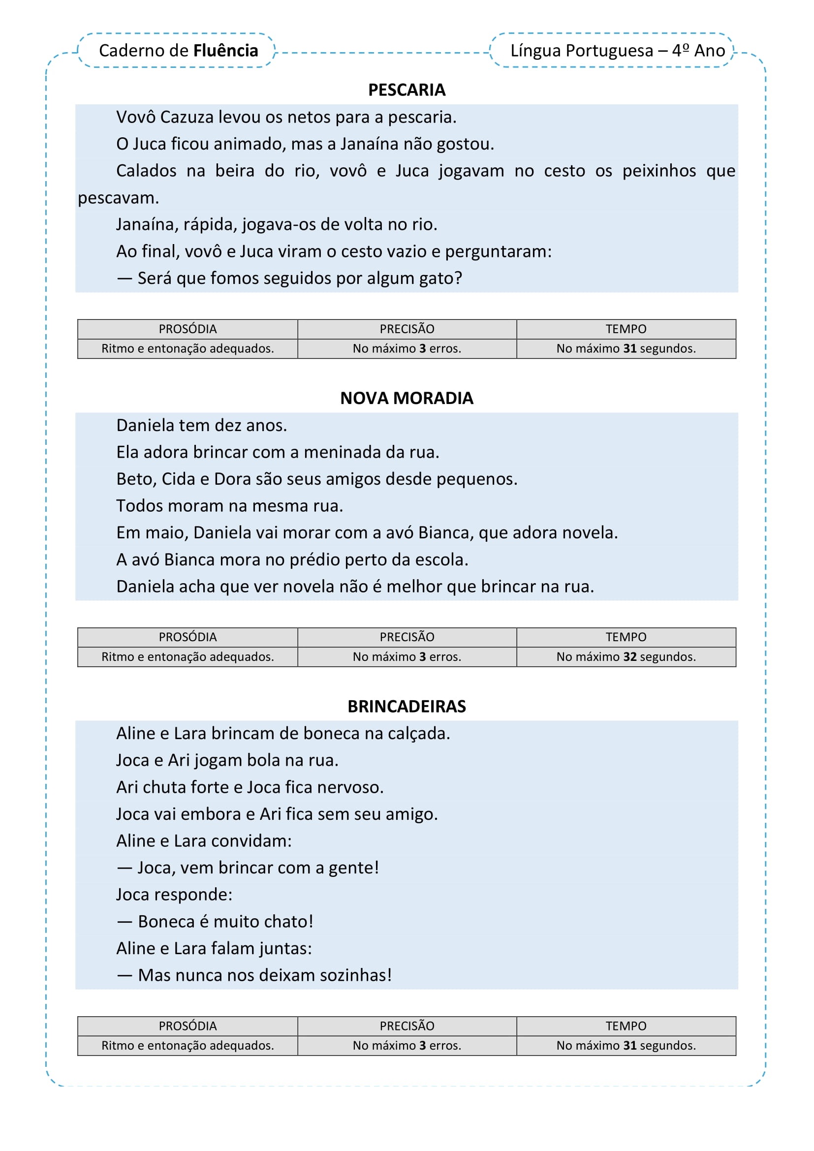 4º Ano: Atividades de Fluência Leitora - Cuca Super legal - Educação ...