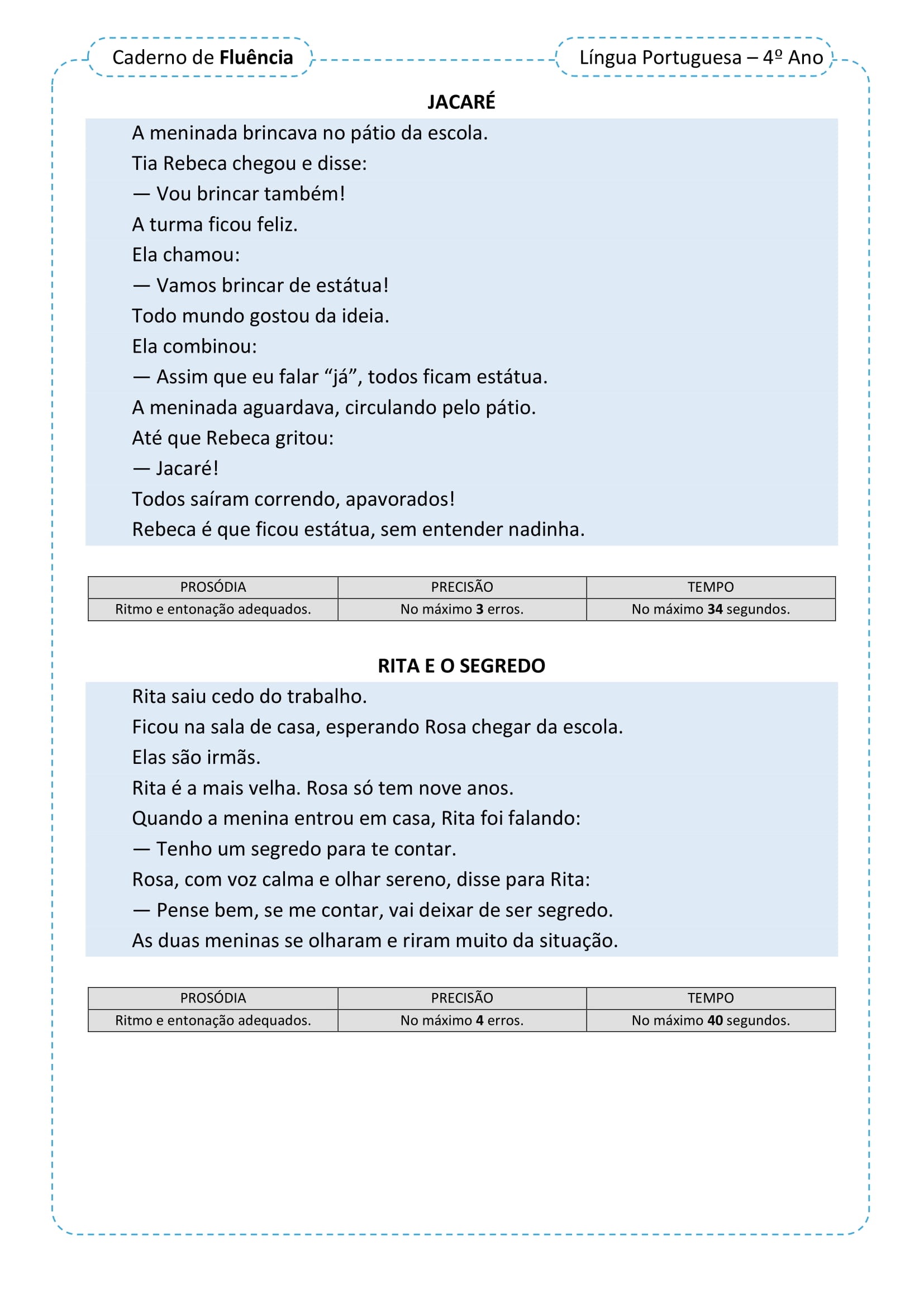 4º Ano: Atividades de Fluência Leitora - Cuca Super legal - Educação ...