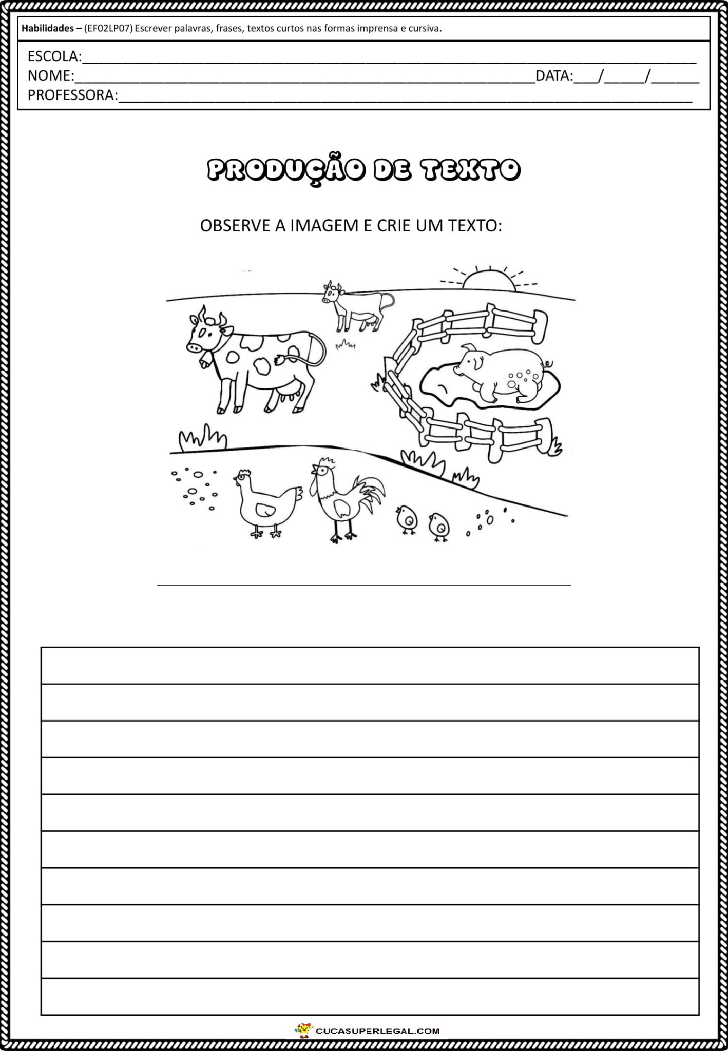 2º, 3º E 4º ANO - ATIVIDADES DE PRODUÇÃO DE TEXTO - Cuca Super legal ...