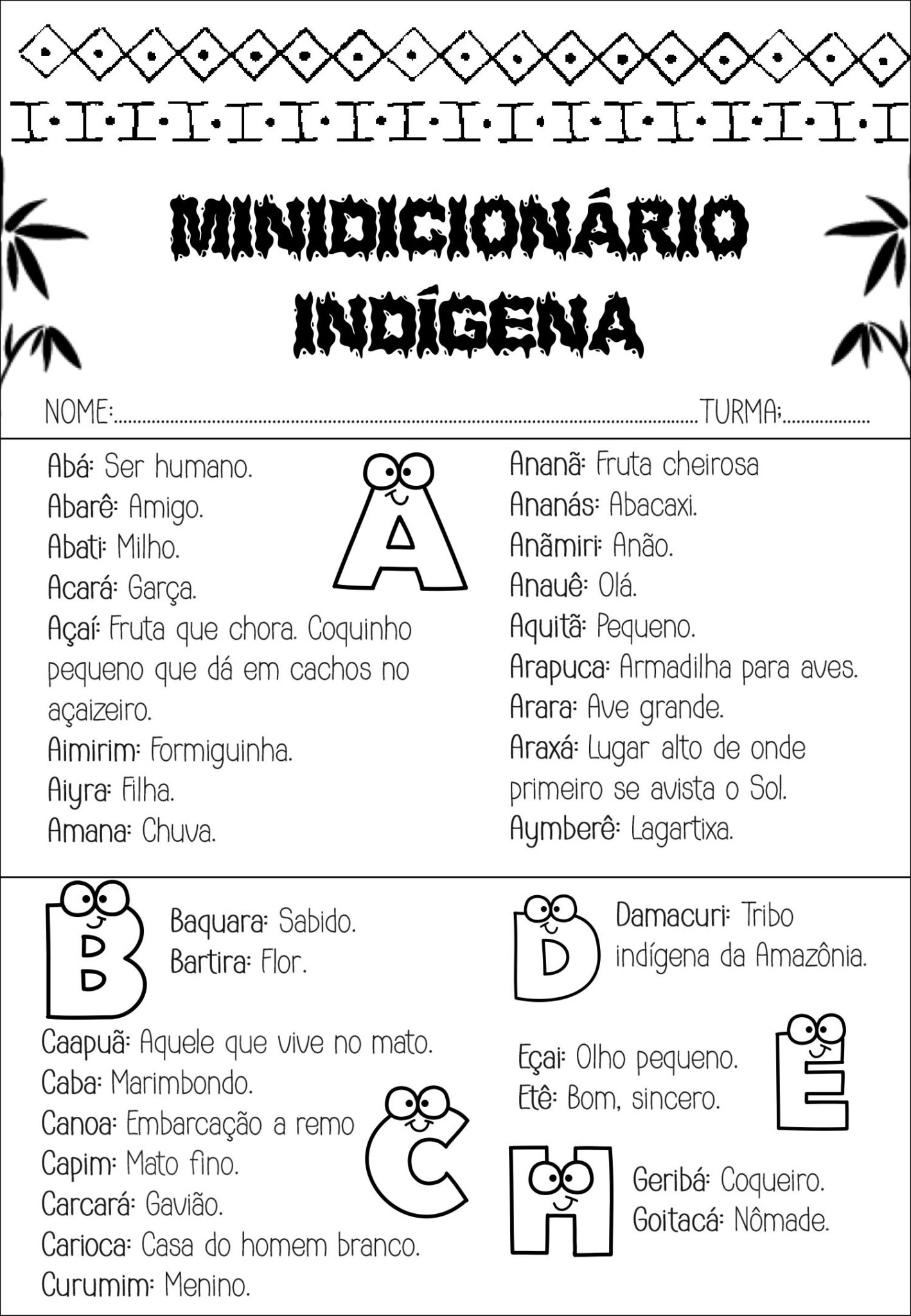 DICIONÁRIO INDÍGENA - PALAVRAS DO NOSSO DIA A DIA - Cuca Super legal ...