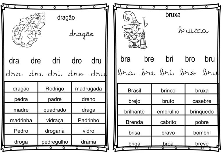 Fichas De Leitura SÍlabas Complexas Cuca Super Legal Educação 