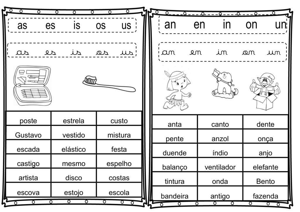 Fichas de Leitura Sílabas Complexas - Para Imprimir.