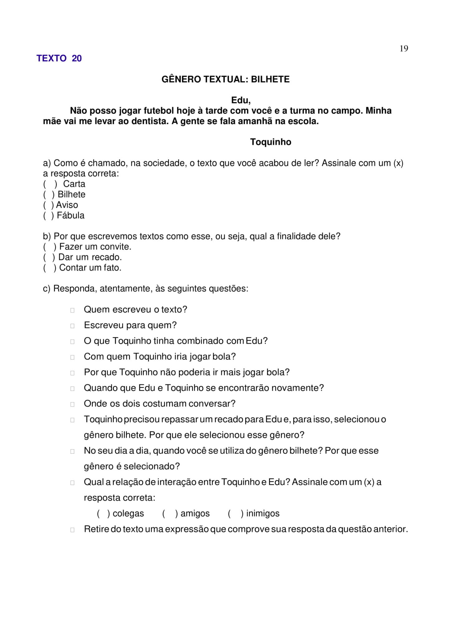 4º E 5º Anos Apostila De Textos E InterpretaÇÃo GÊneros Textuais