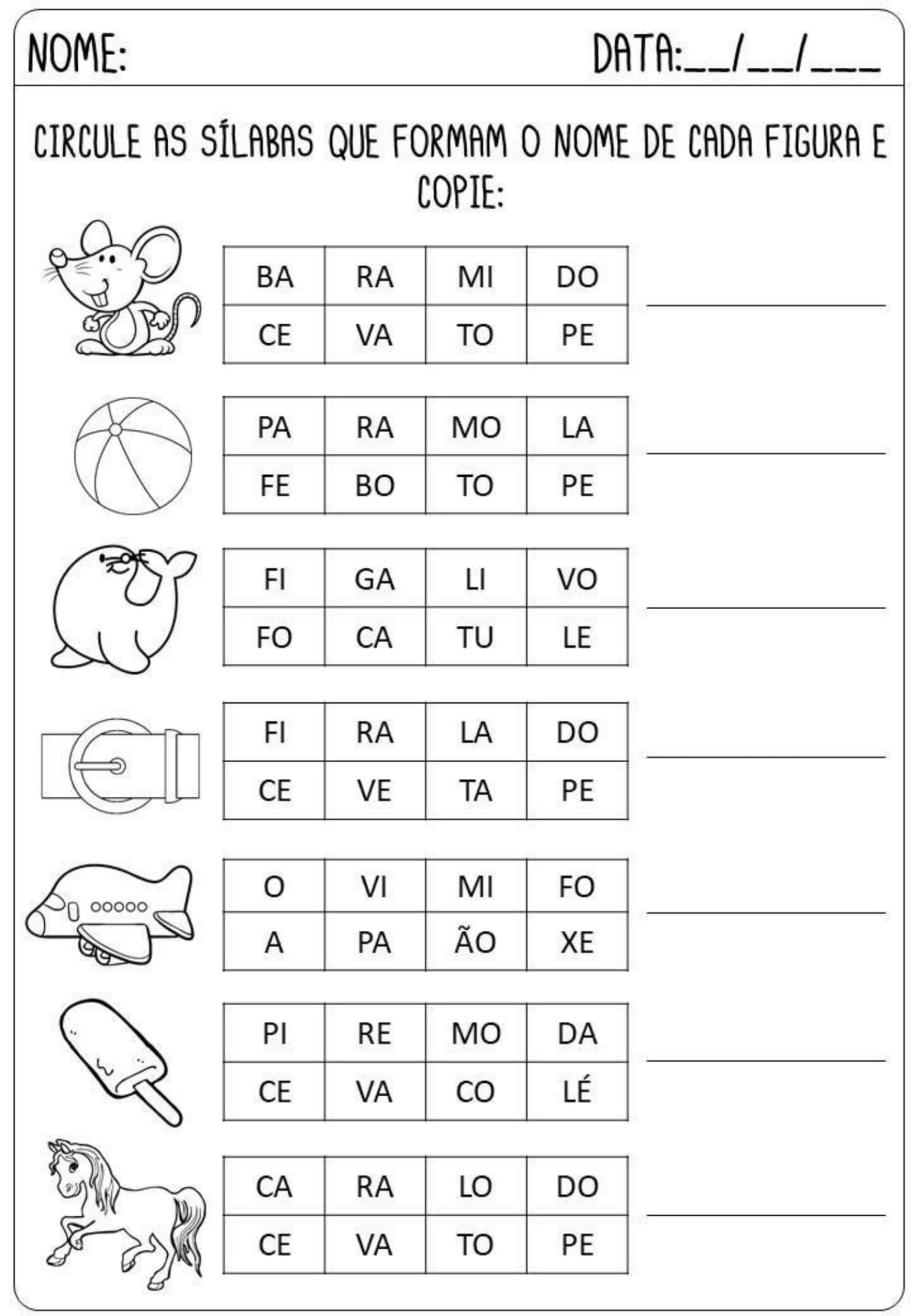 AlfabetizaÇÃo Atividades De LÍngua Portuguesa SÍlabas Simples 031