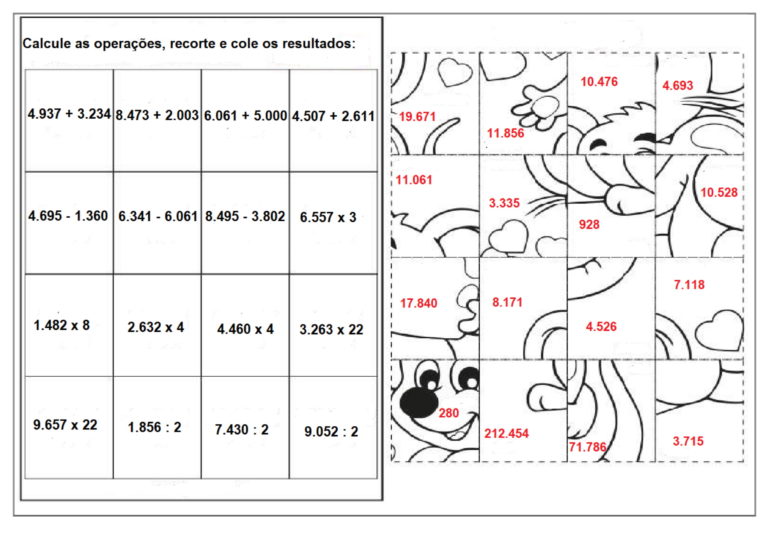 5º ANO - ATIVIDADES DE MATEMÁTICA ENVOLVENDO AS 4 OPERAÇÕES COM ...