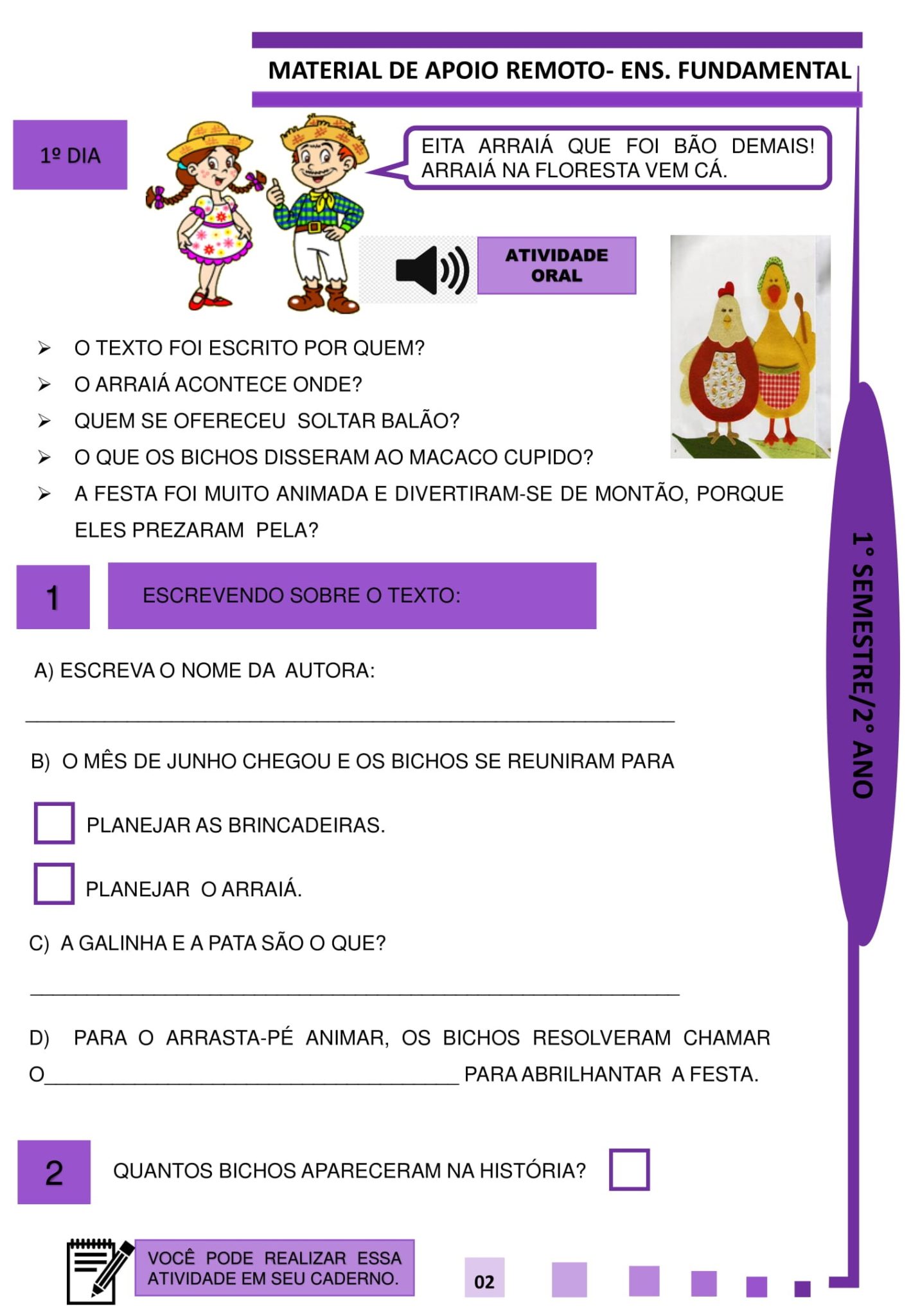 2º ANO - SEQUÊNCIA DIDÁTICA INTERDISCIPLINAR - AMEI! - Cuca Super legal ...