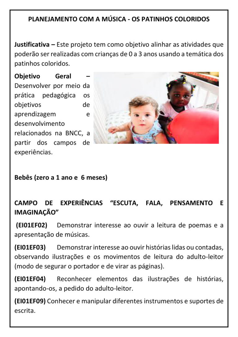 Ed Infantil Plano De Aula E Atividades Alinhadas A Bncc Os Patinhos Coloridos Cuca Super