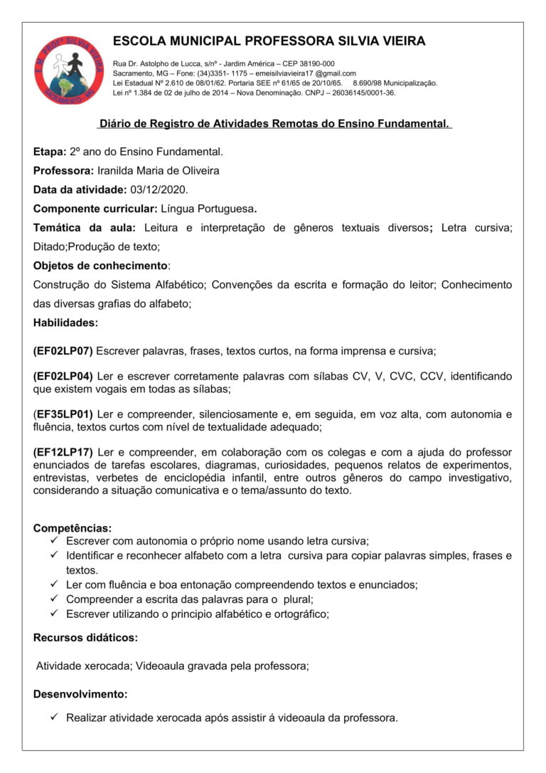 Ano Plano De Aula E Atividades Alinhadas A Bncc Produ O De Texto E Ditado Cuca Super