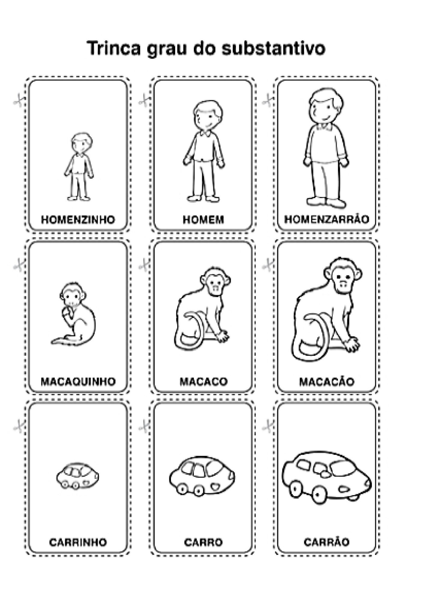 1º ao 5º ano - JOGO: Trinca grau do substantivo - Cuca Super legal ...