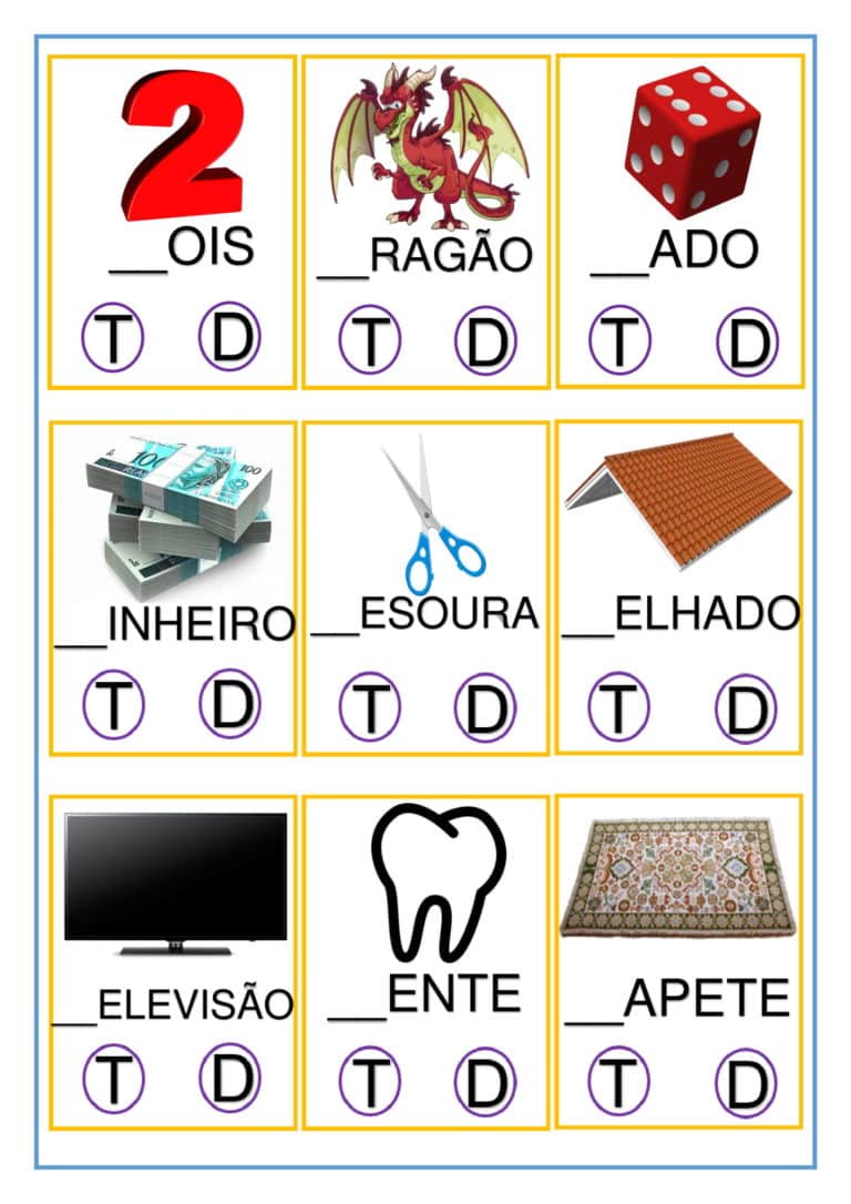 2º ANO - ATIVIDADES DE ORTOGRAFIA - T ou D ? - Cuca Super legal ...