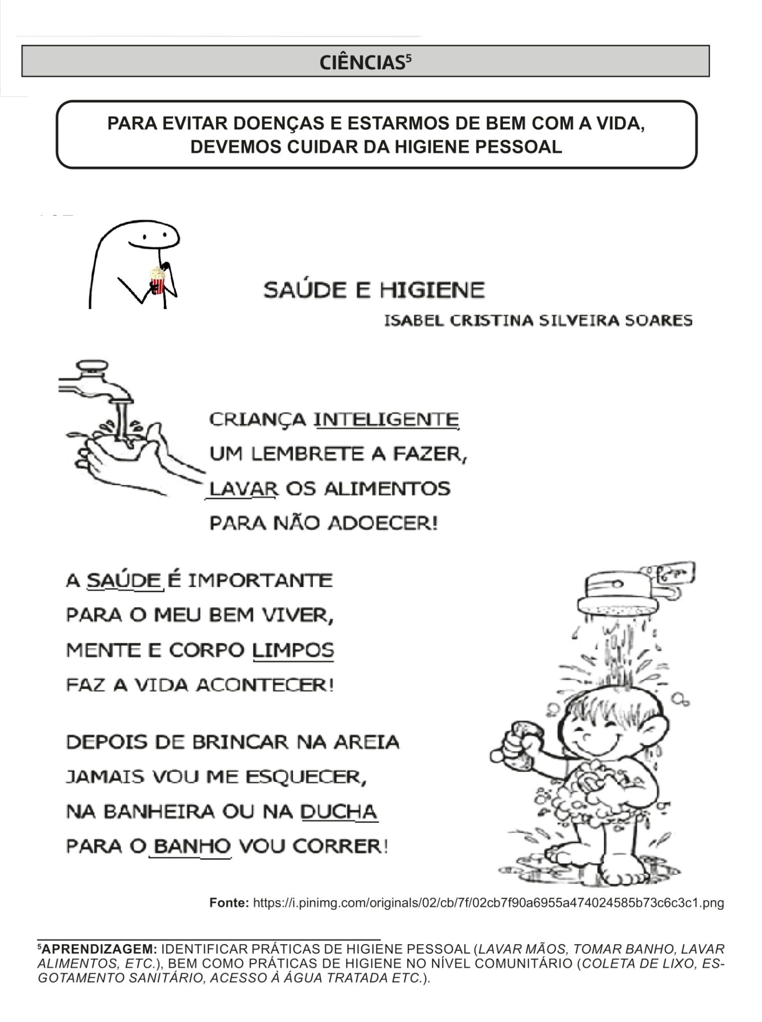 1º ano - Atividades de ciências - Saúde e higiene - Cuca Super legal ...