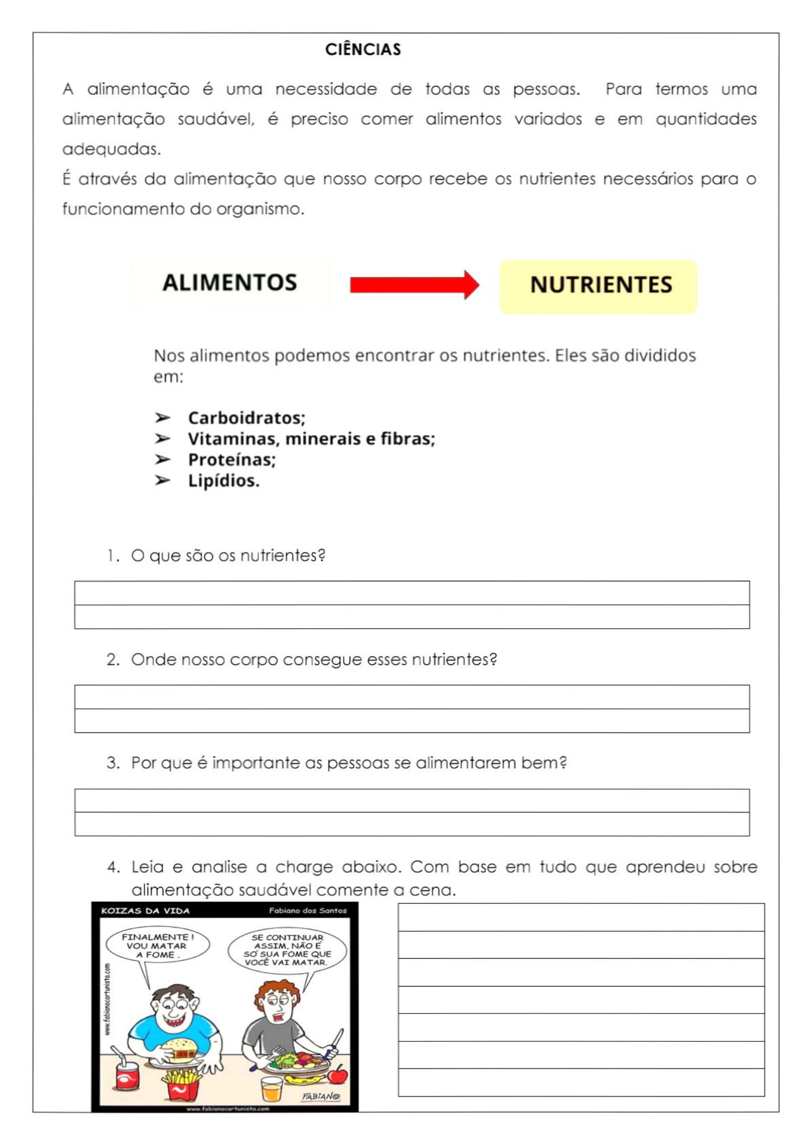 5º Ano Ciências Atividades Sobre Alimentação Saudável Nutrição Cuca Super Legal 2562