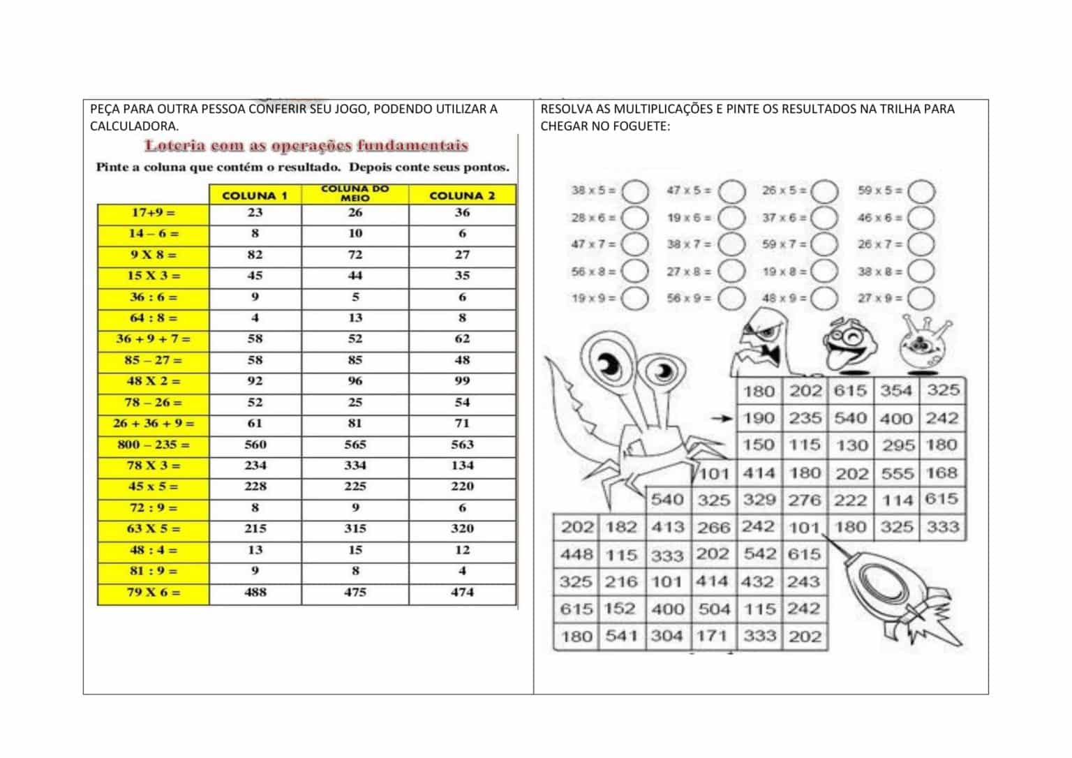5º ano - Atividades lúdicas de matemática / atualizadas - Cuca Super ...