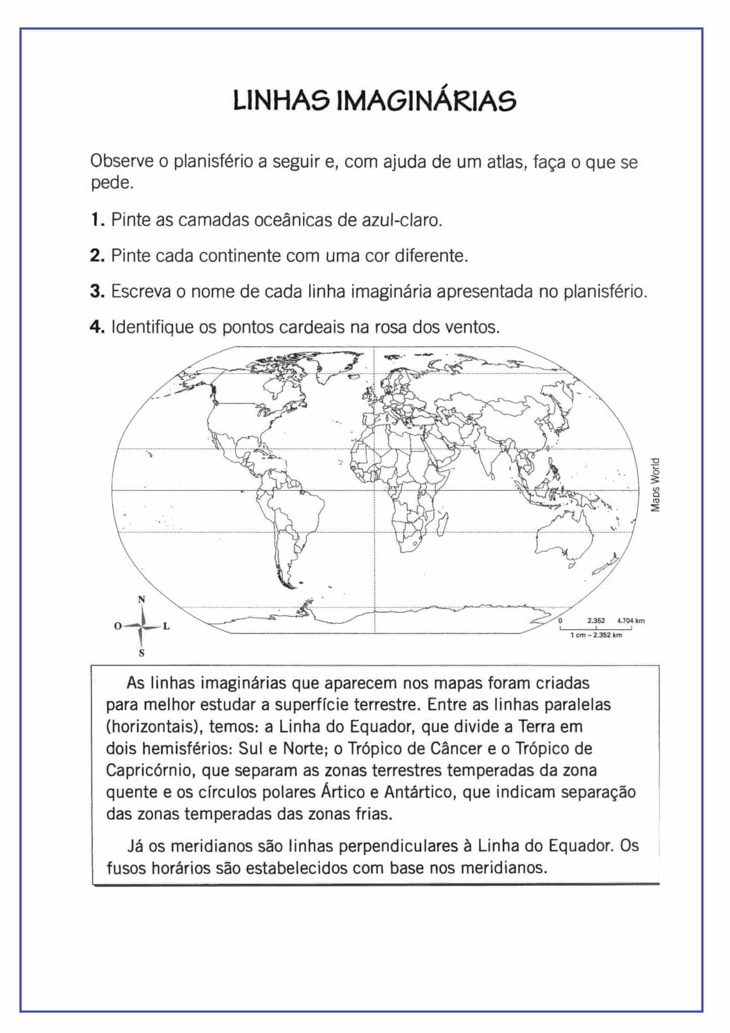 3º, 4º ANO - ATIVIDADES DE GEOGRAFIA - PLANETAS/ LINHAS IMAGINÁRIAS ...