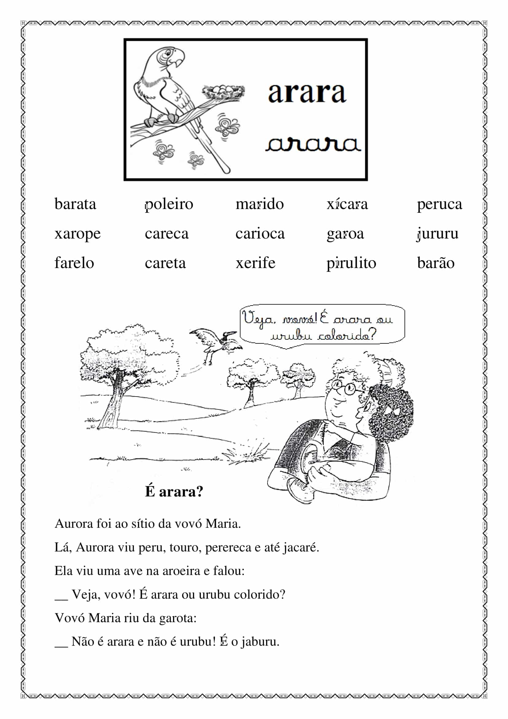 Atividades de ortografia - R brando / arara - Cuca Super legal ...