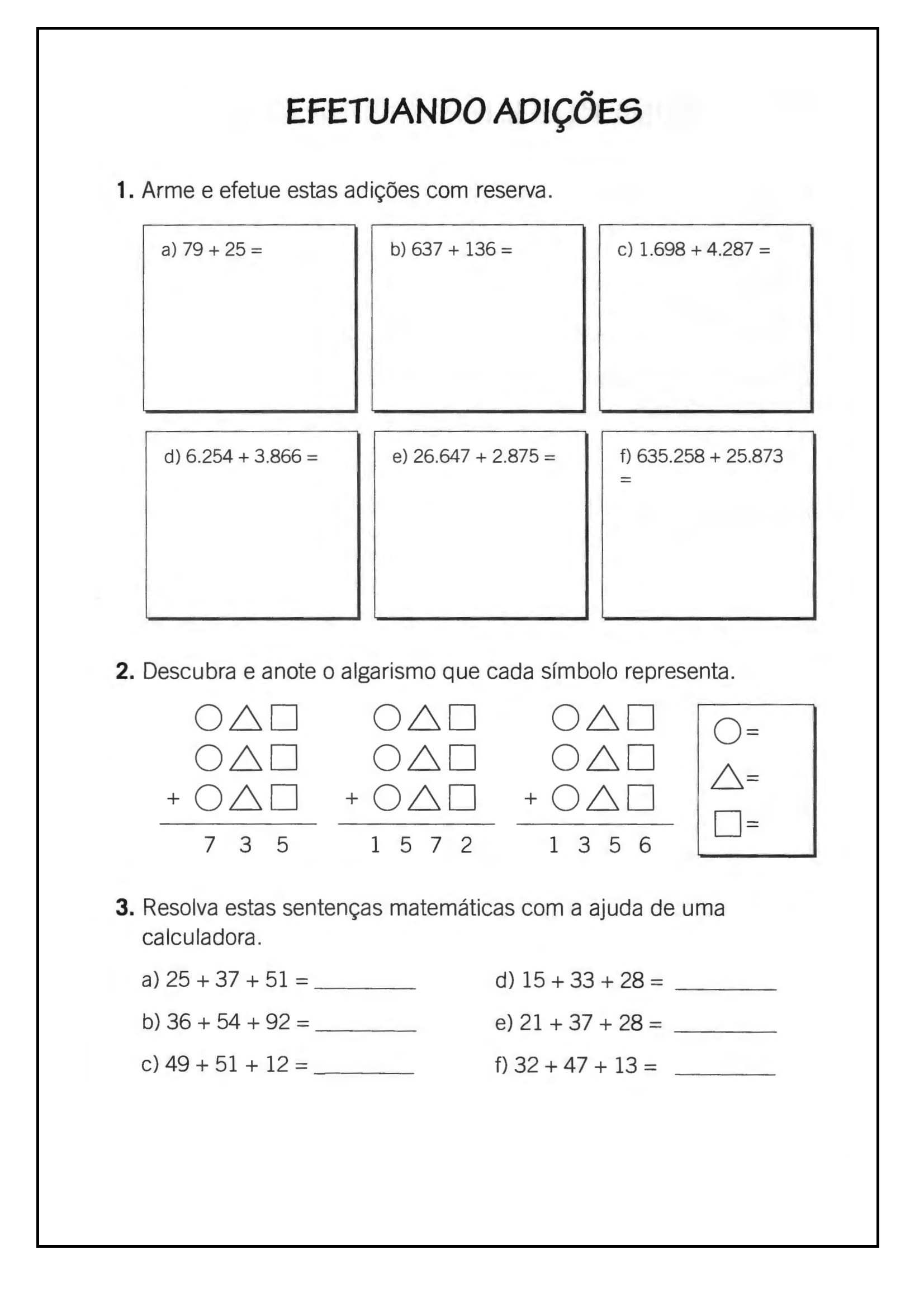 5º ANO - ATIVIDADES de MATEMÁTICA - arredondamento e adições - Cuca ...