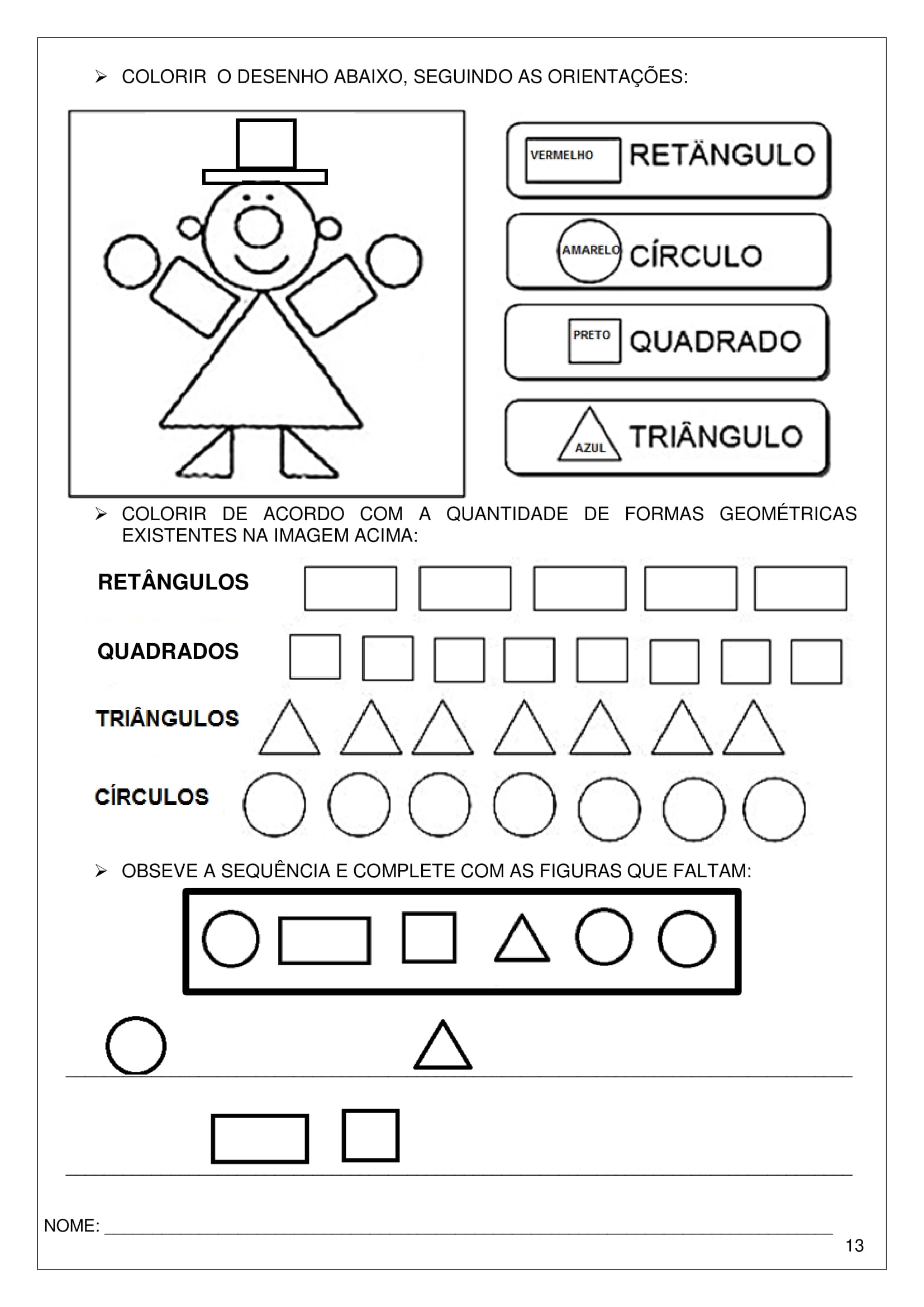 Atividades de Educação Infantil para baixar e imprimir. - Cuca Super ...