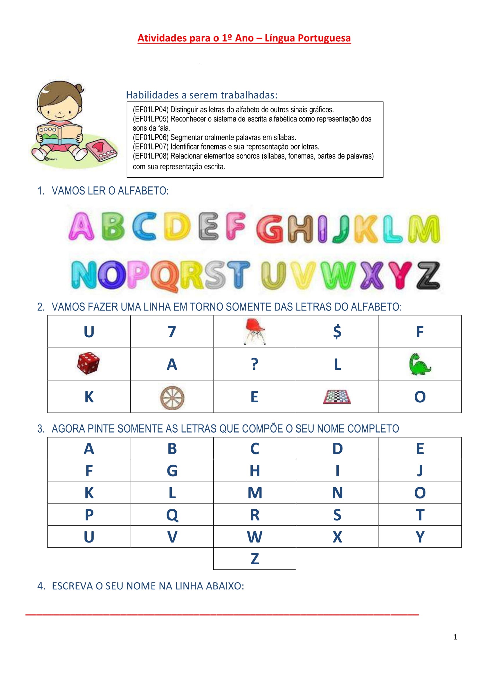 1º ano - Atividades de revisão - língua portuguesa - Cuca Super legal ...