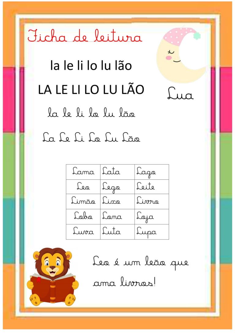 ALFABETIZAÇÃO - Fichas de leituras ilustradas - letra bastão e cursiva ...