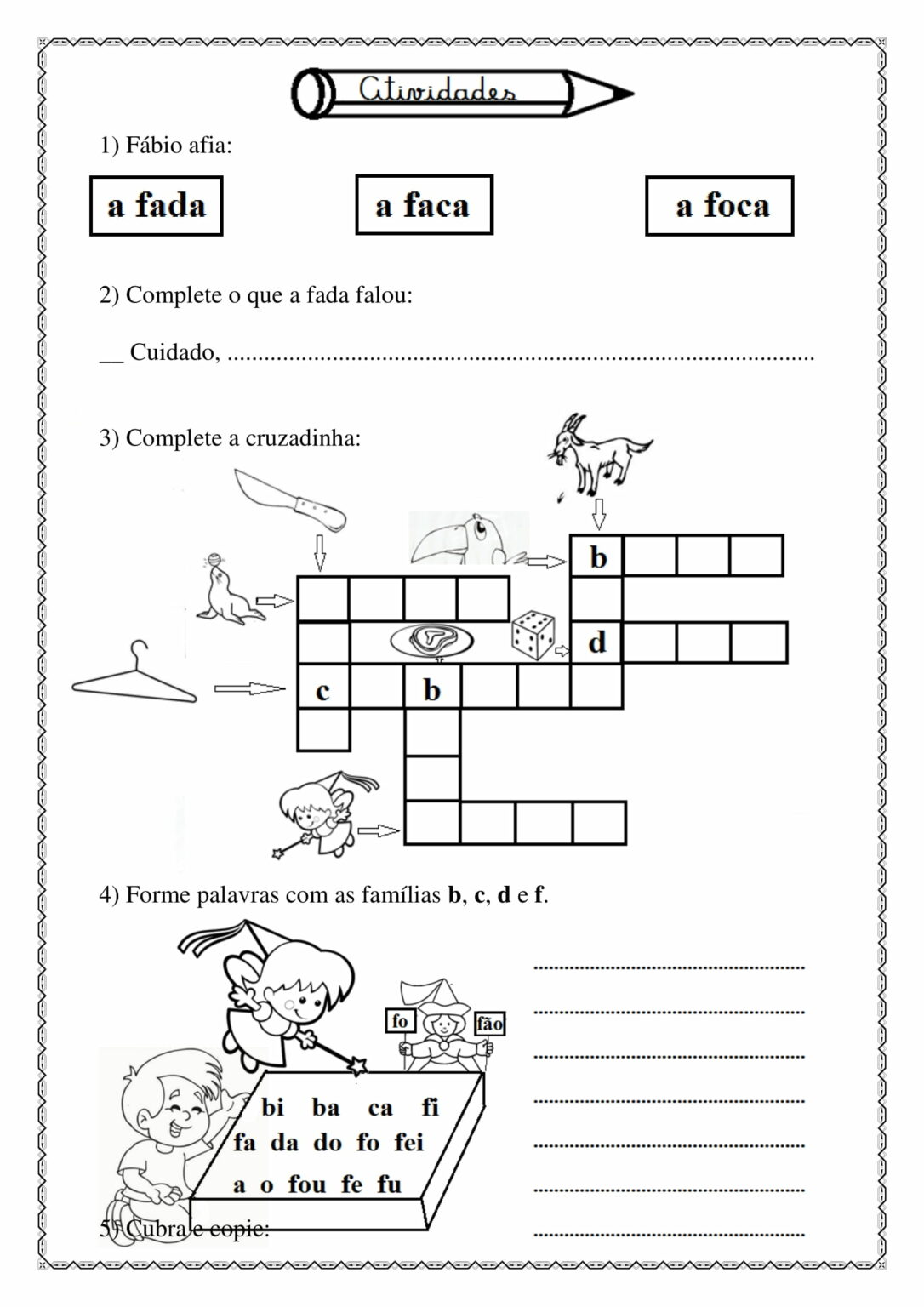 1º ANO - ATIVIDADES COM A LETRA F - Cuca Super legal - Educação ...