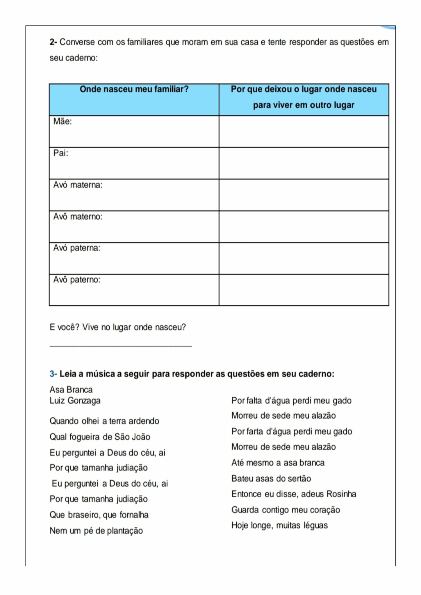 5º ano - atividades de geografia - O sujeito e seu lugar no mundo ...