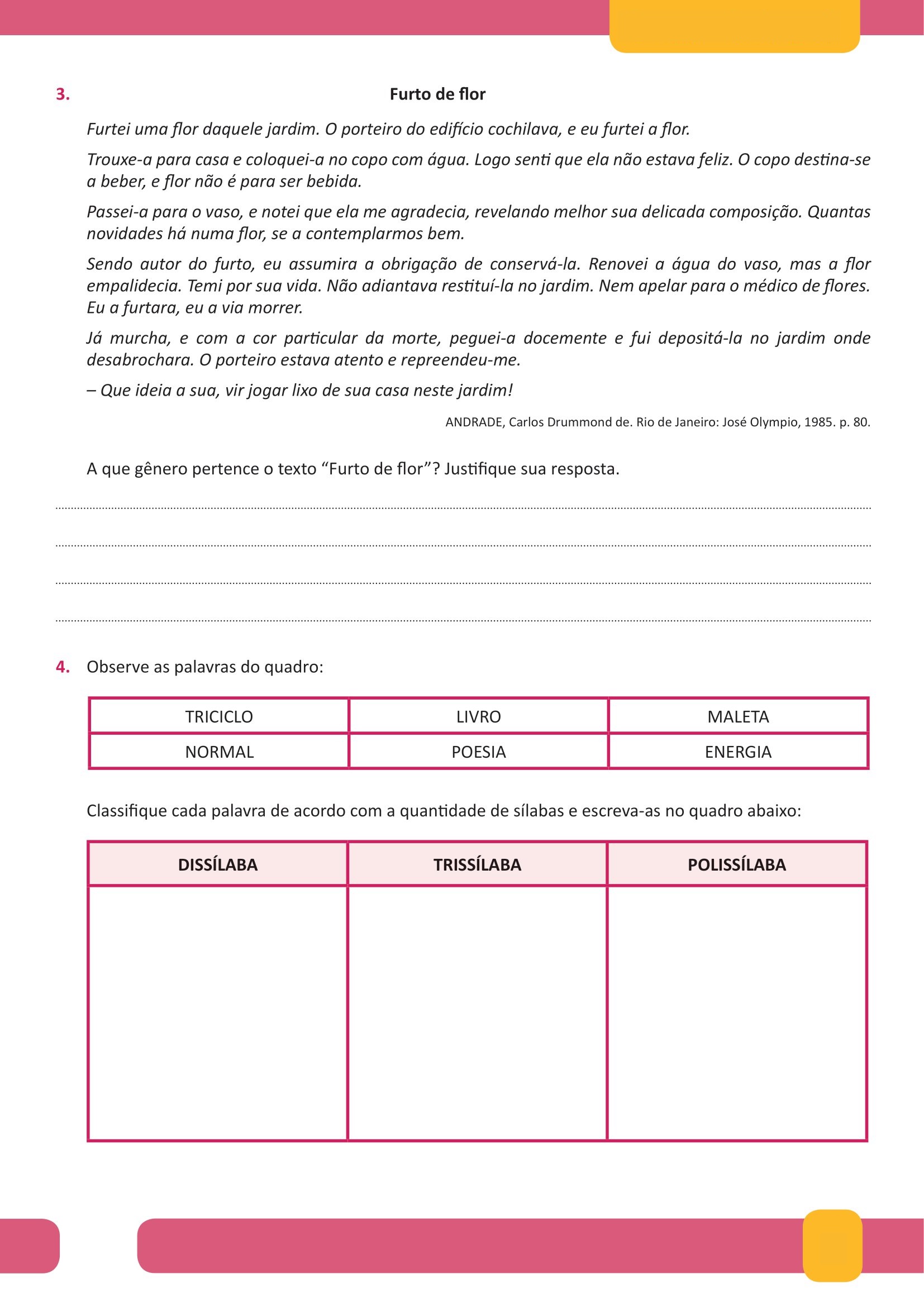 Avaliação De Portugues 3 Ano 1 Bimestre - RETOEDU