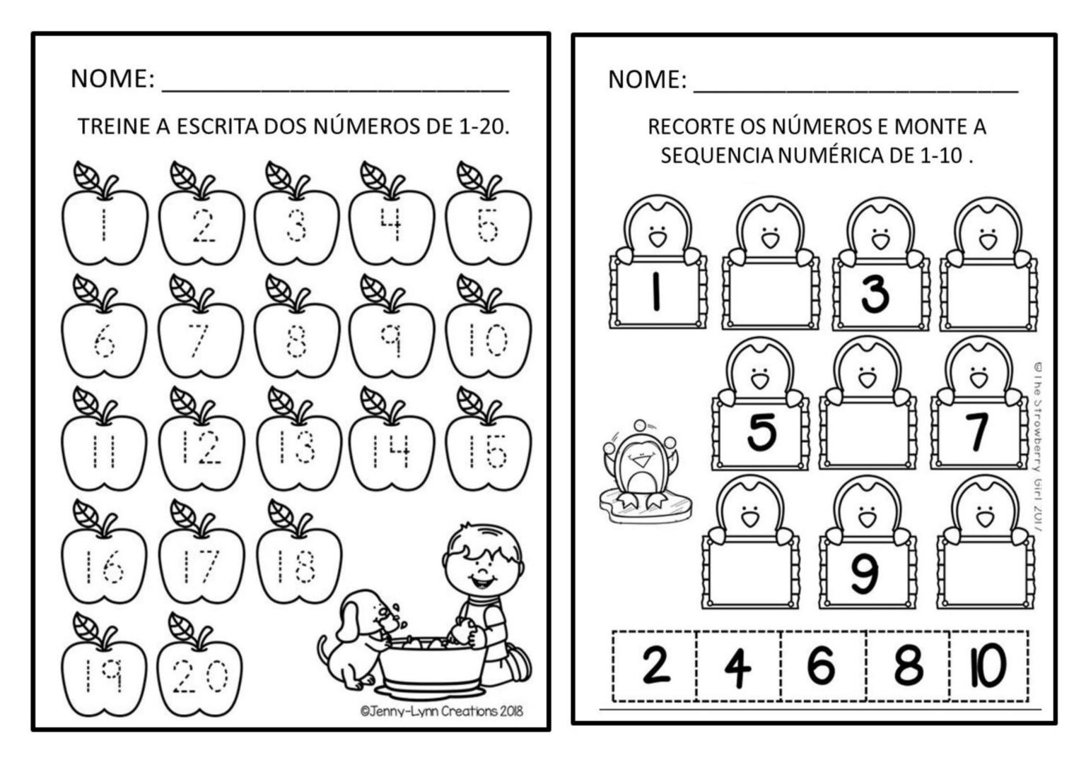 Ed. infantil - TS - Atividades de matemática - números de 0 a 10 - Cuca ...