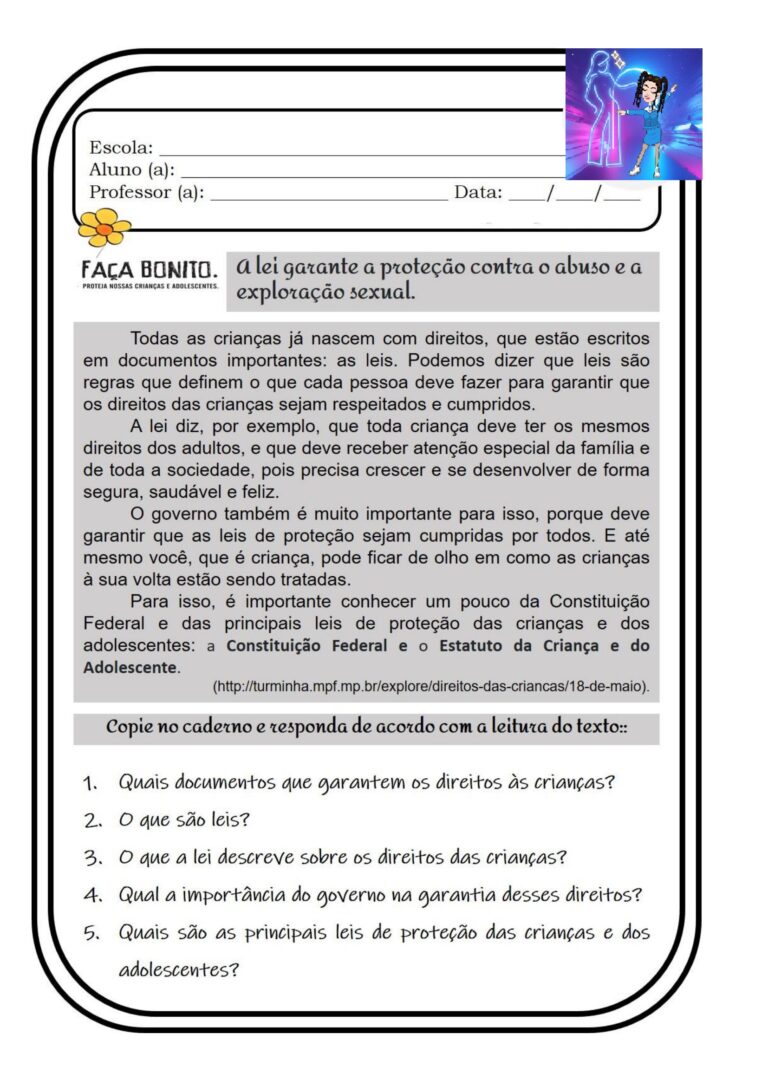 Ed. infantil ao 5º ano - Atividades MAIO LARANJA - Proteja nossas ...