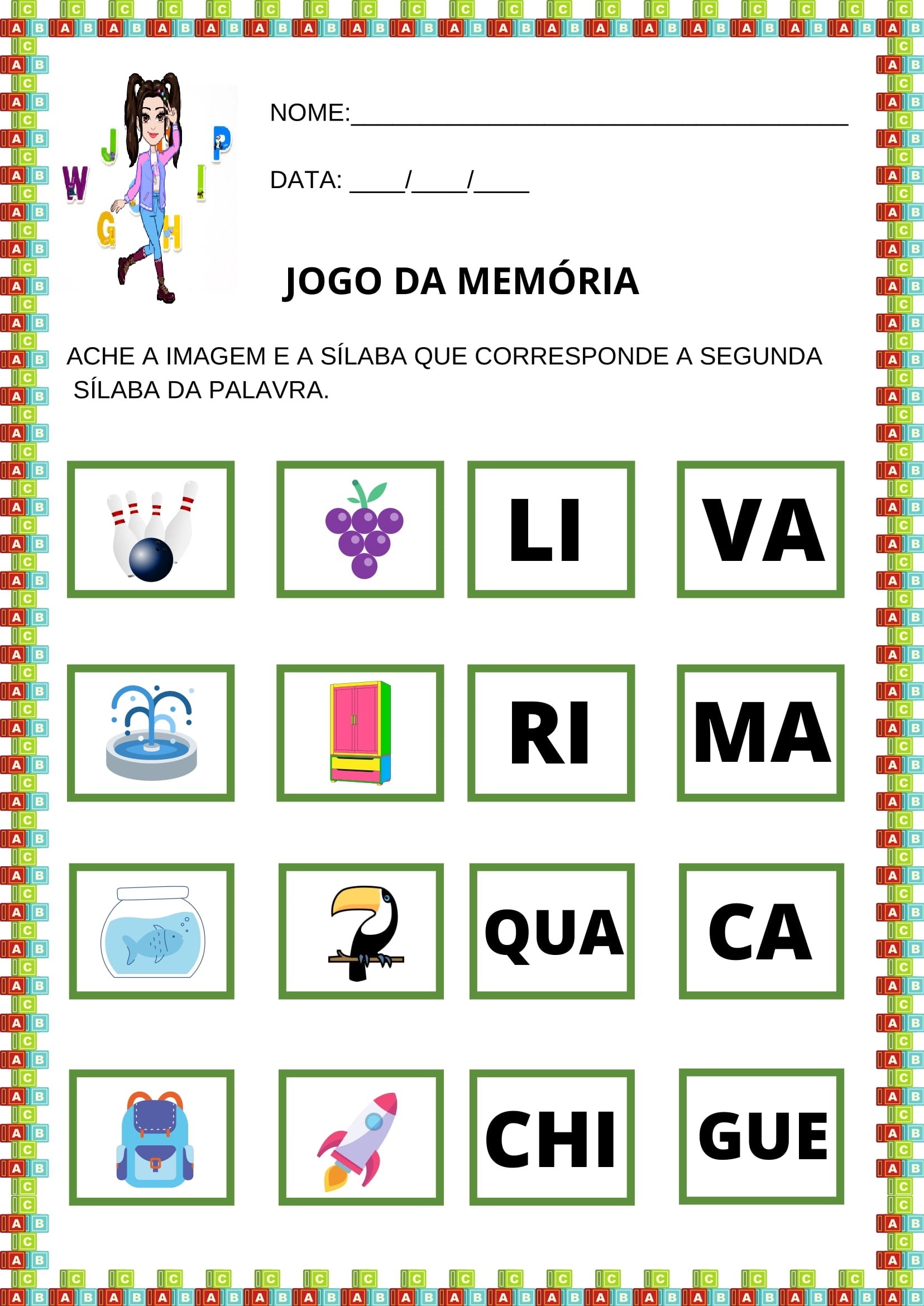1º ano - Atividades de consciência fonológica - nº 1 - Cuca Super legal ...