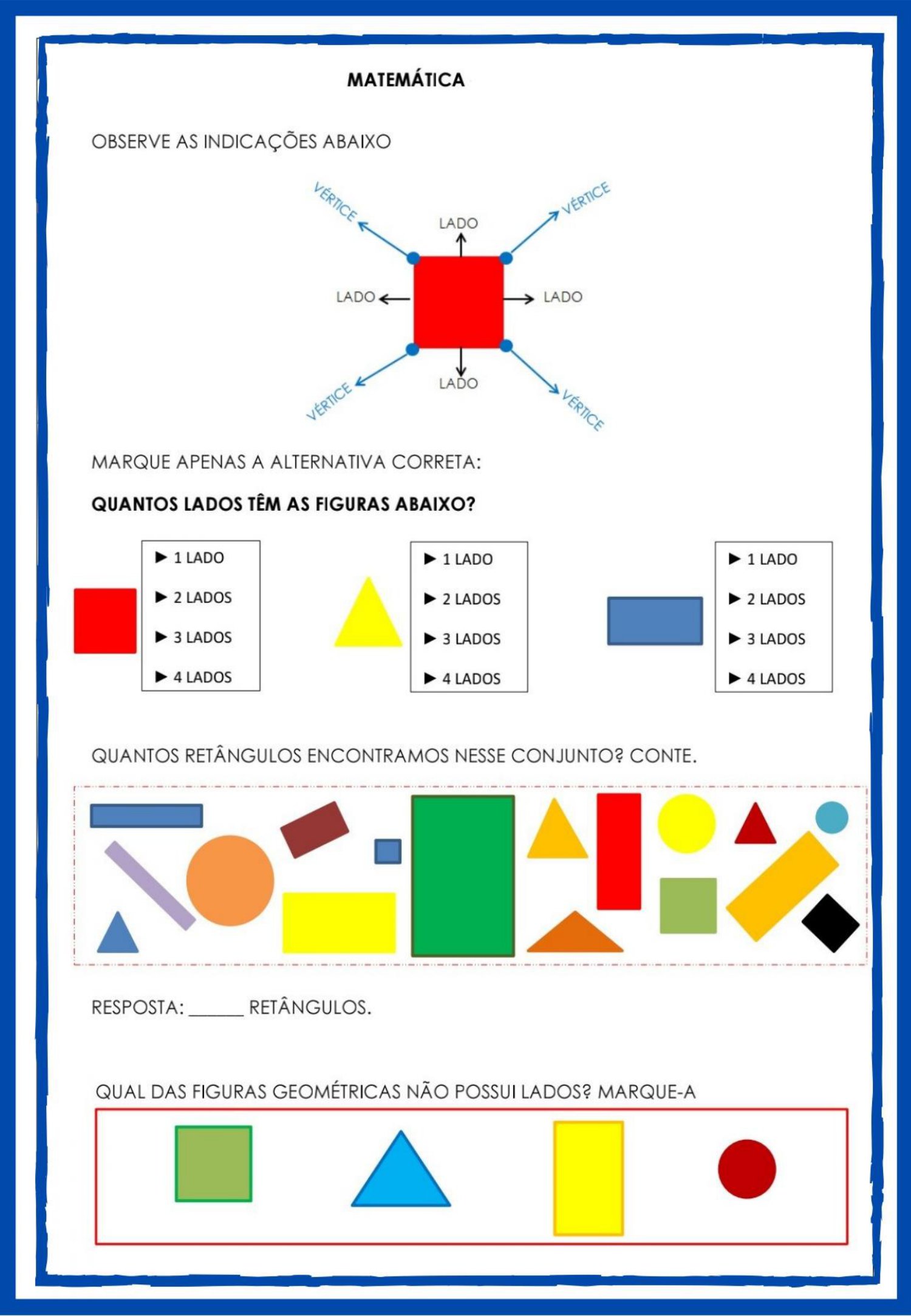 1º e 2º ano - Atividades de geometria( figuras geométricas), tempo, e ...