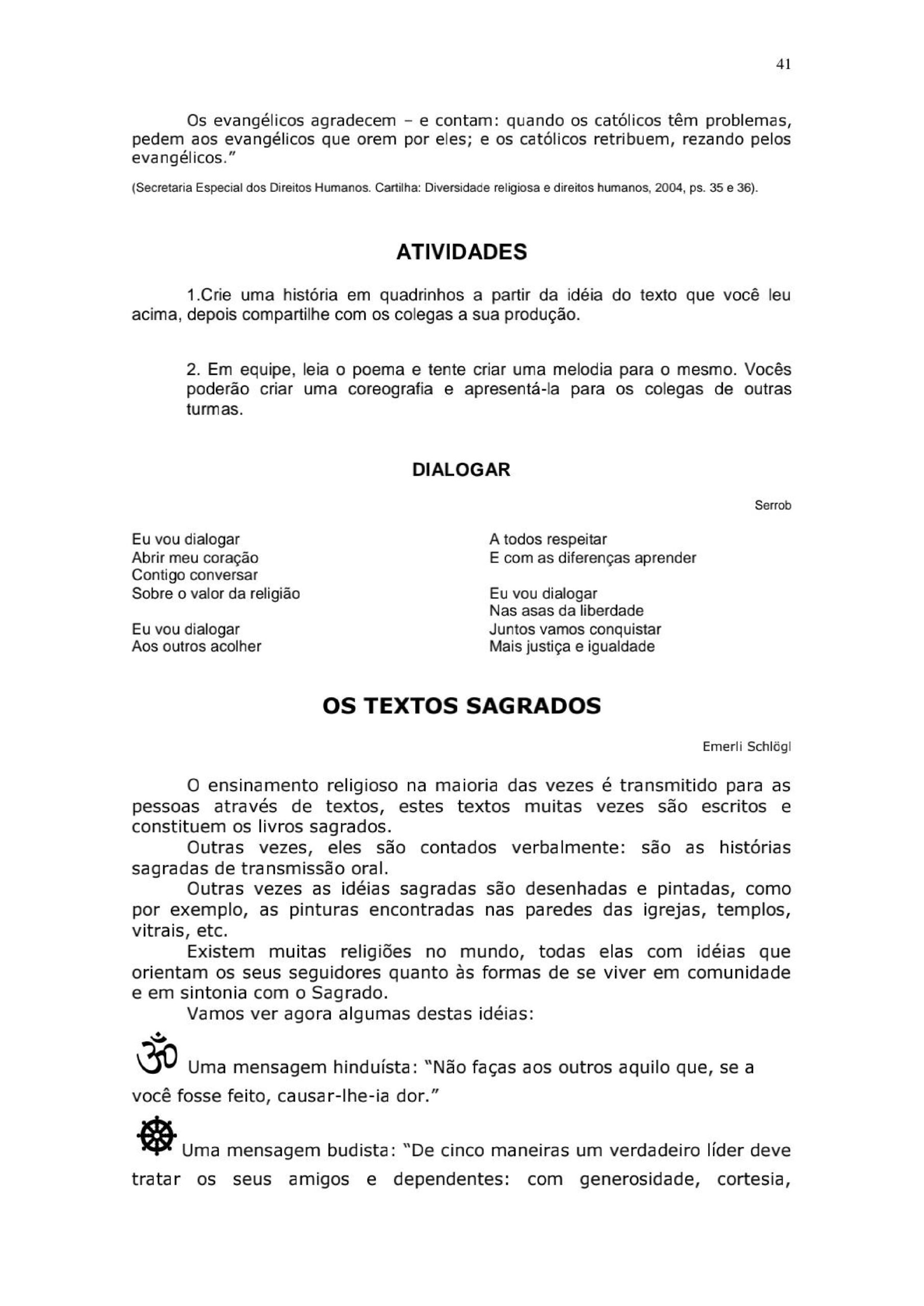 Atividade De Ensino Religioso 5º Ano — KERUSSO