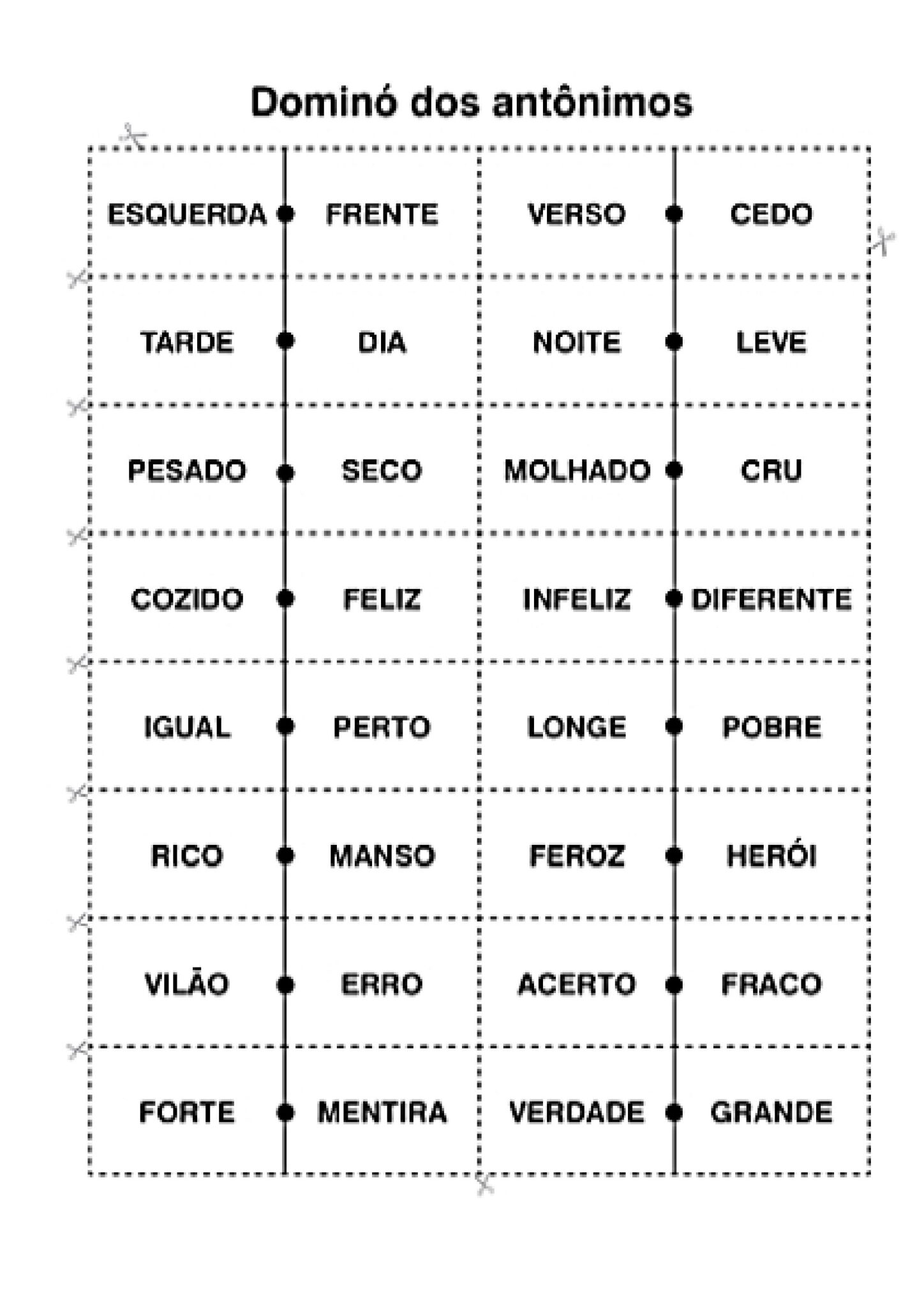 3º ano - Dominó dos Antônimos - Cuca Super legal - Educação ...