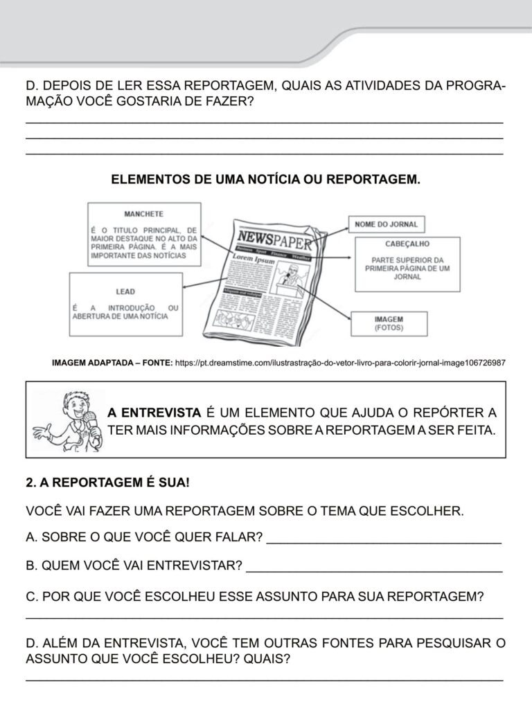 3º ao 5º ano - Atividades com o gênero textual: Textos jornalísticos ...