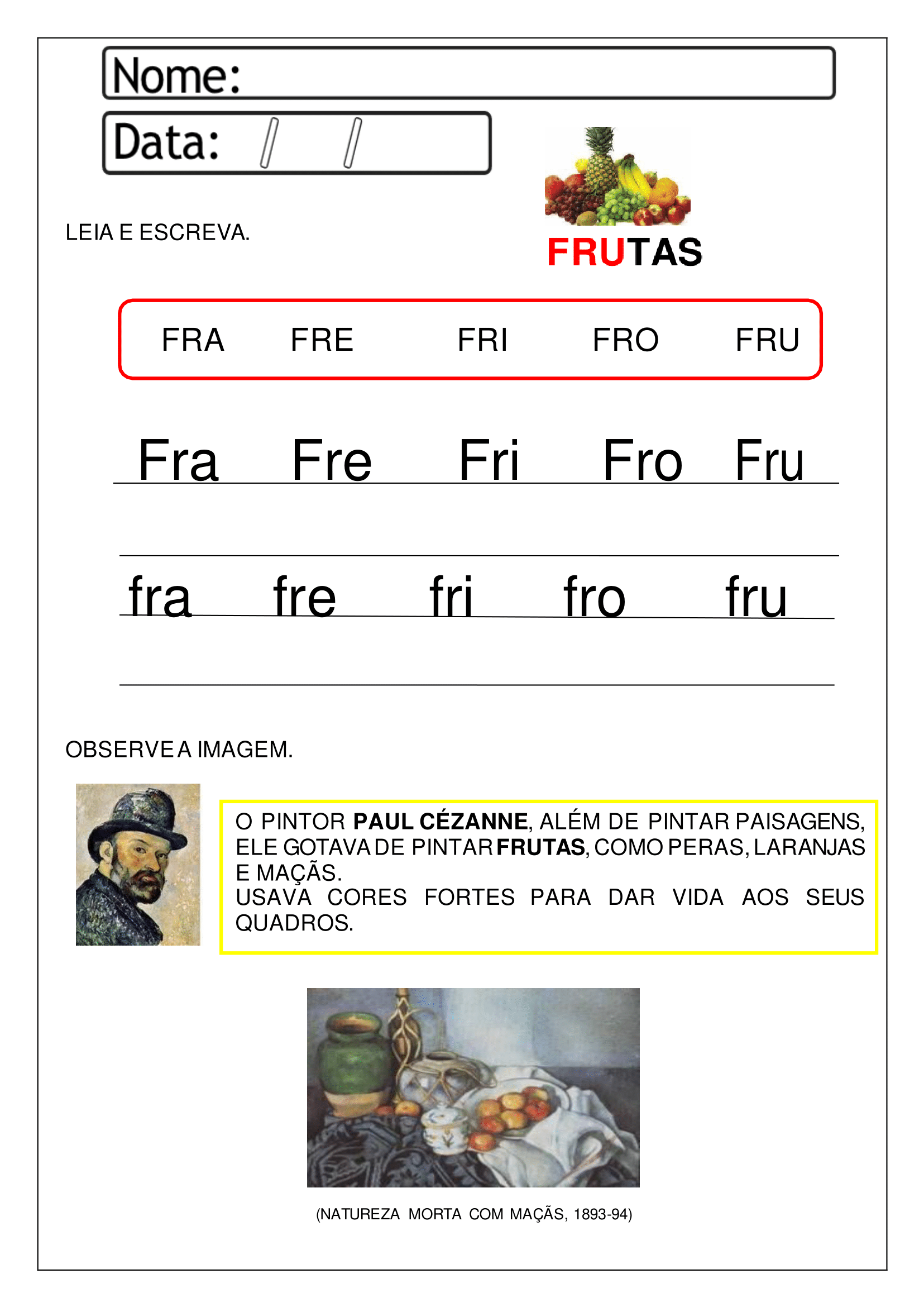 1º E 2º Anos Atividades De Ortografia Fra Fre Fri Fro Fru Cuca Super Legal Educação