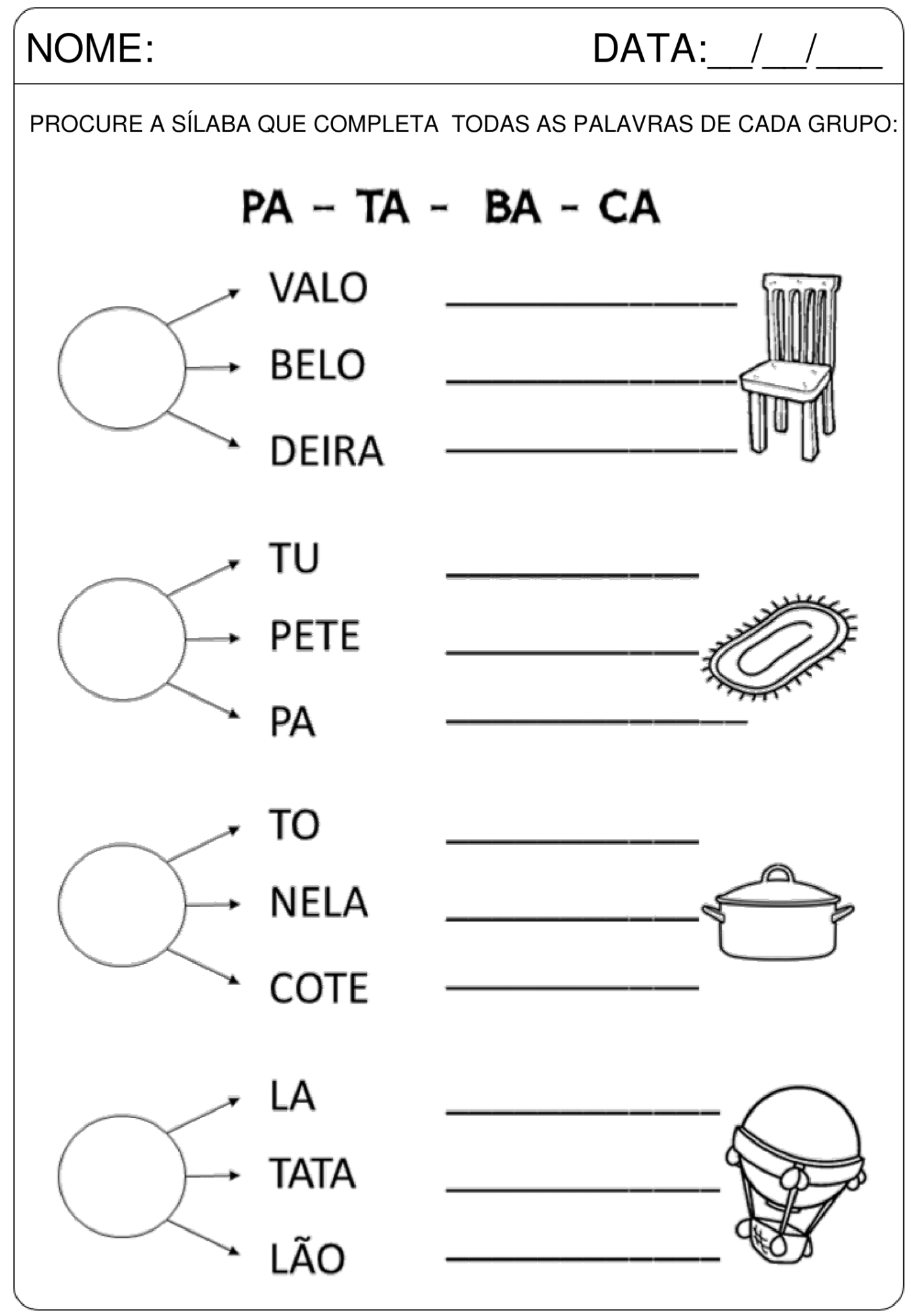 1º ANO - Atividades de reforço da alfabetização - Cuca Super legal ...