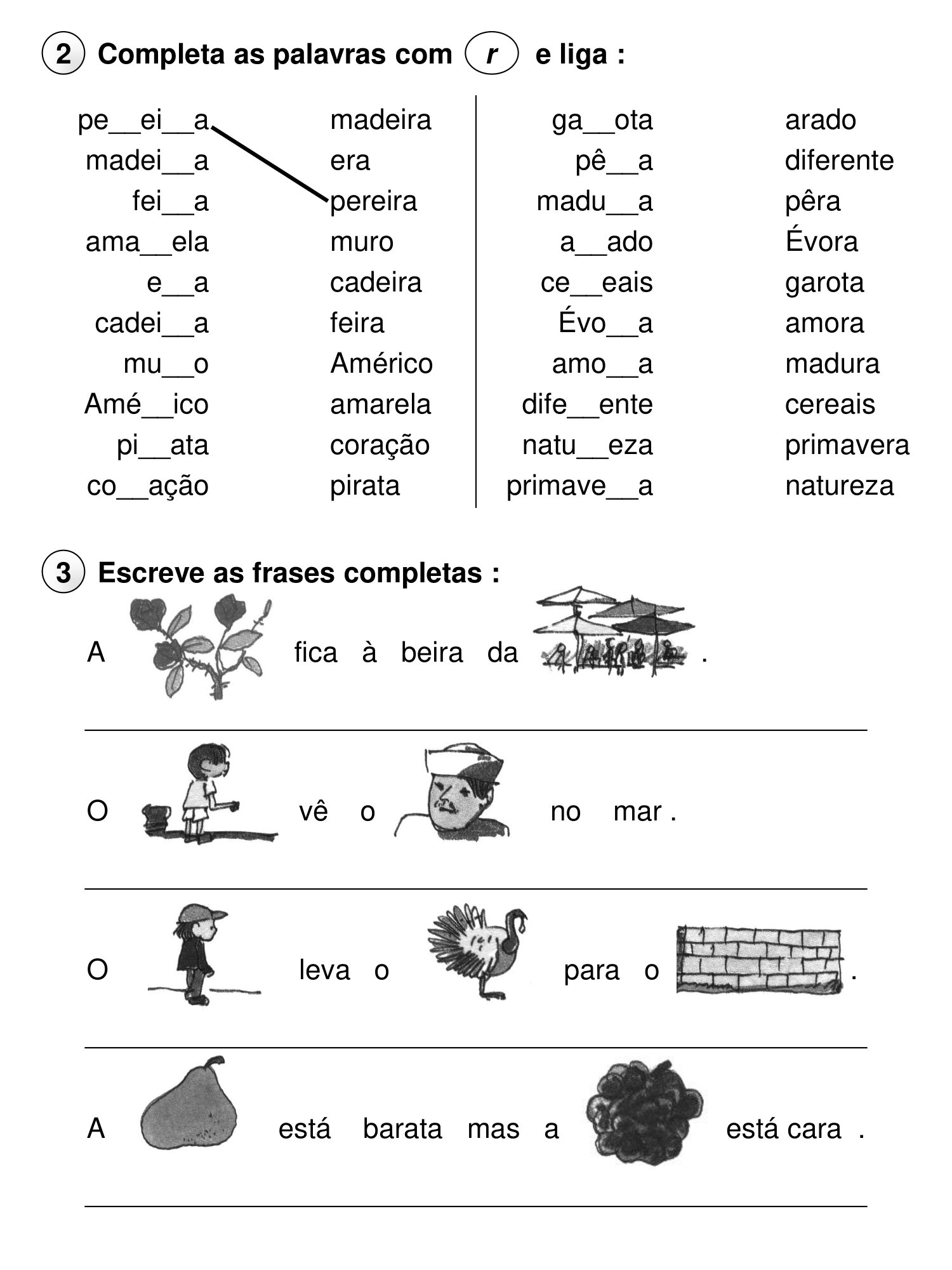1º e 2º ano - Atividades de ortografia - R entre vogais e RR - Cuca ...