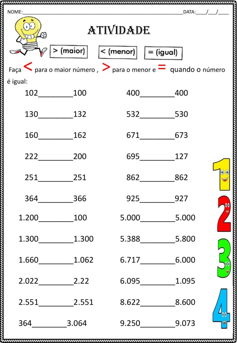 3º ano - ATIVIDADES DE MATEMÁTICA - NÚMEROS, QUANTIDADES E ...