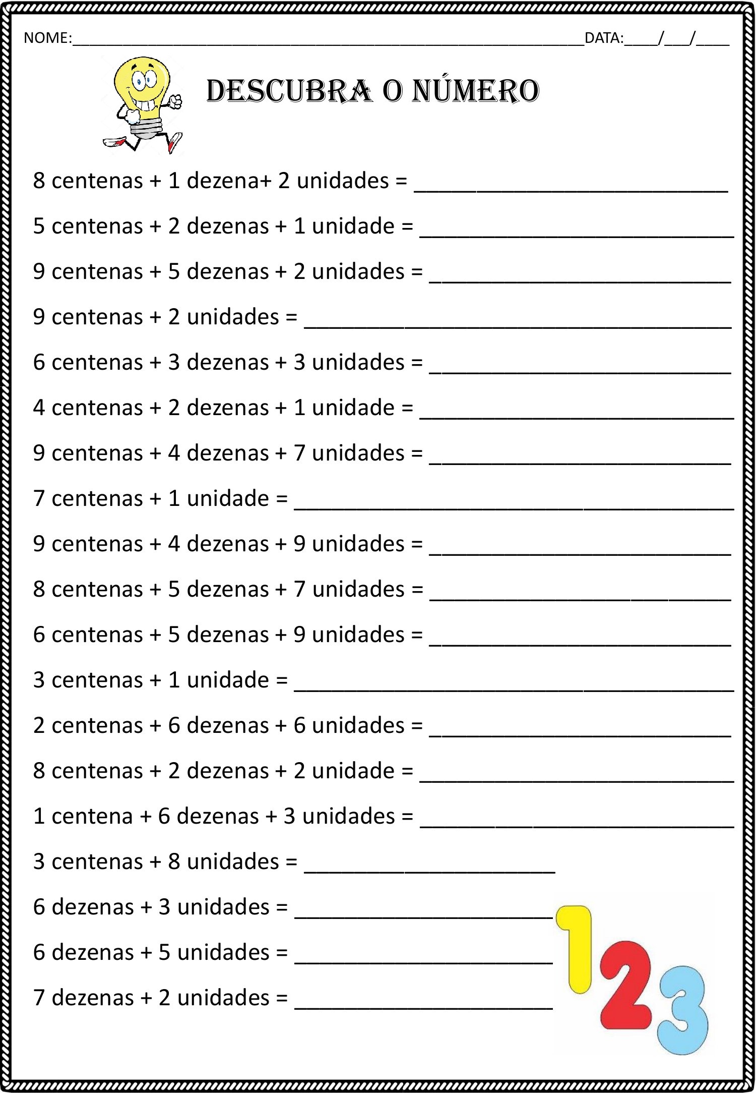 3º ano - ATIVIDADES DE MATEMÁTICA - NÚMEROS, QUANTIDADES E ...
